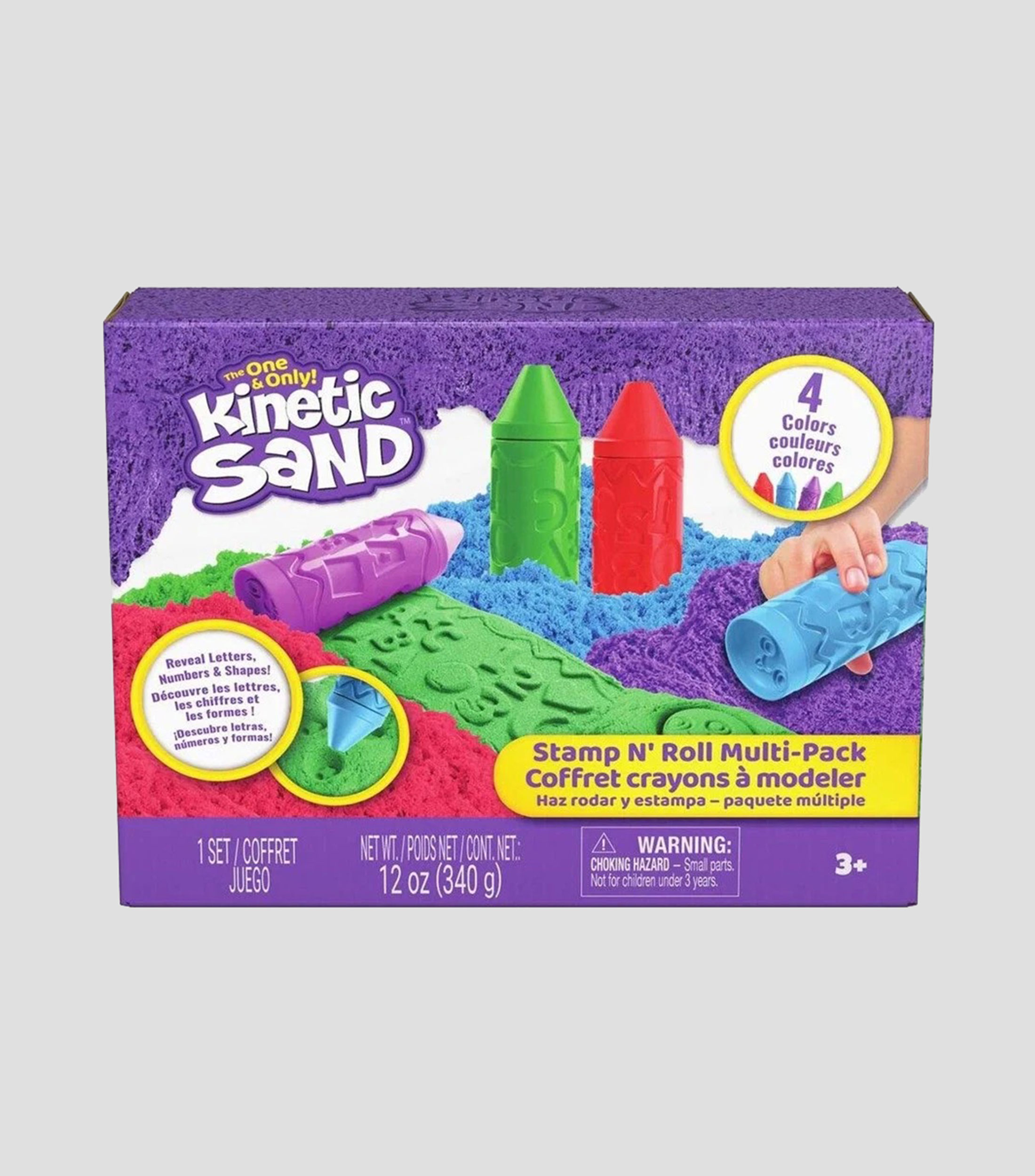 Playset Kinetic Sand - Crayones Stamp N' Roll