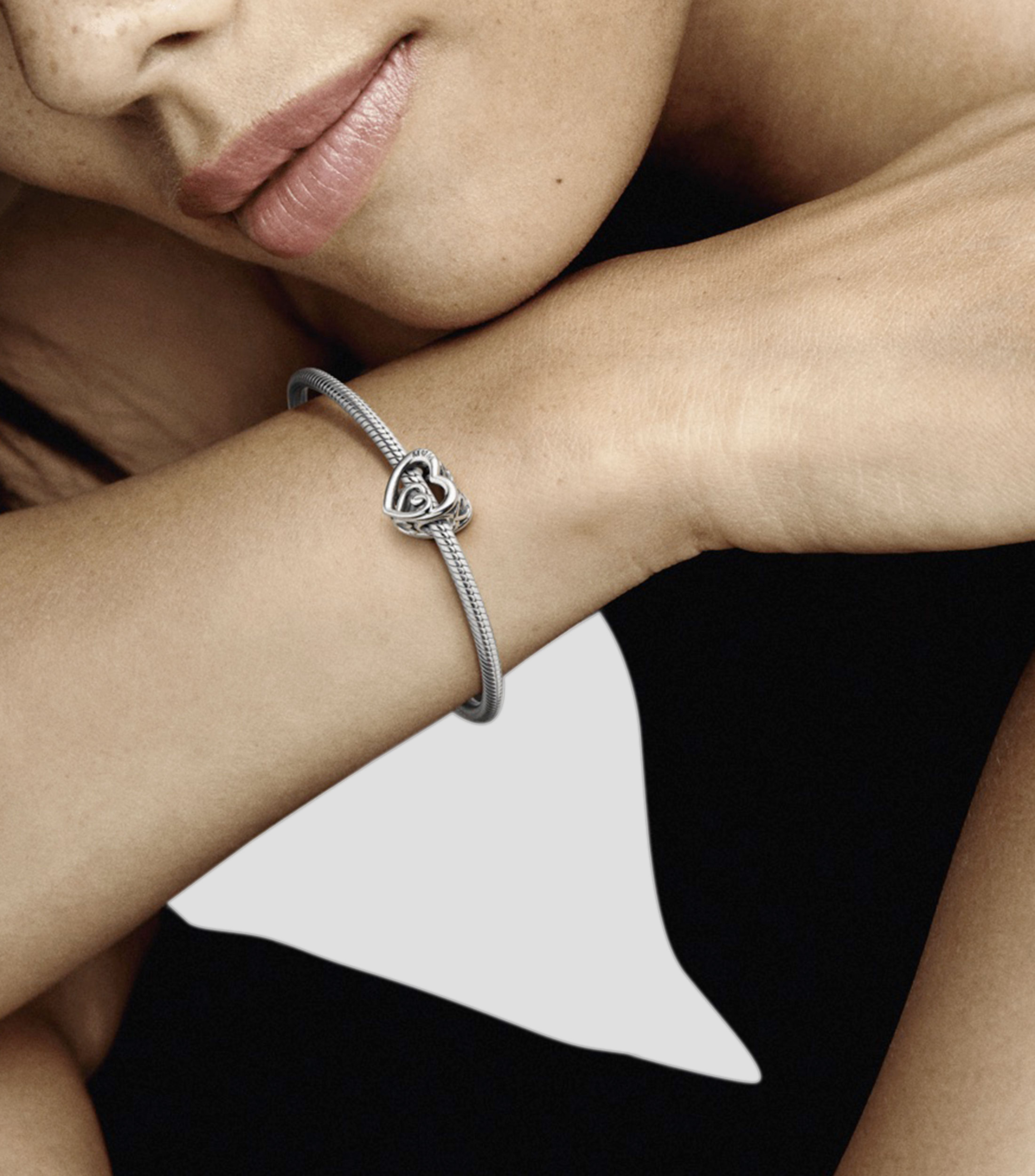 Charm en plata Corazones Entrelazados con Infinito Mujer