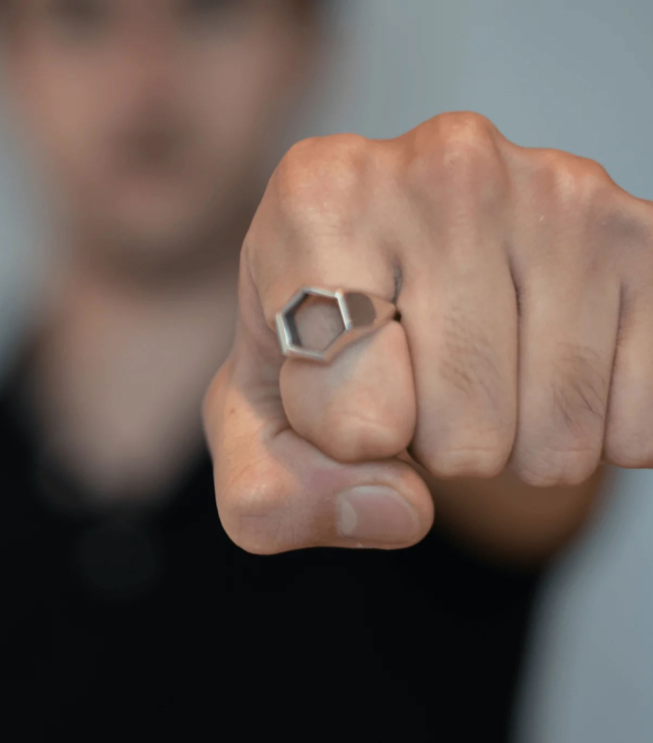 Anillo en Plata .925 Hexágono Unisex