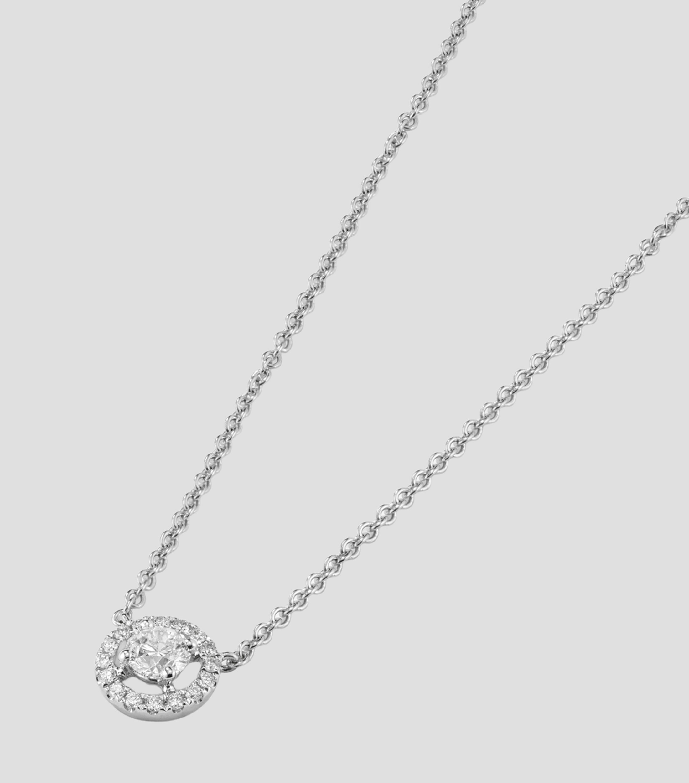 Collar en oro blanco con diamante Mujer