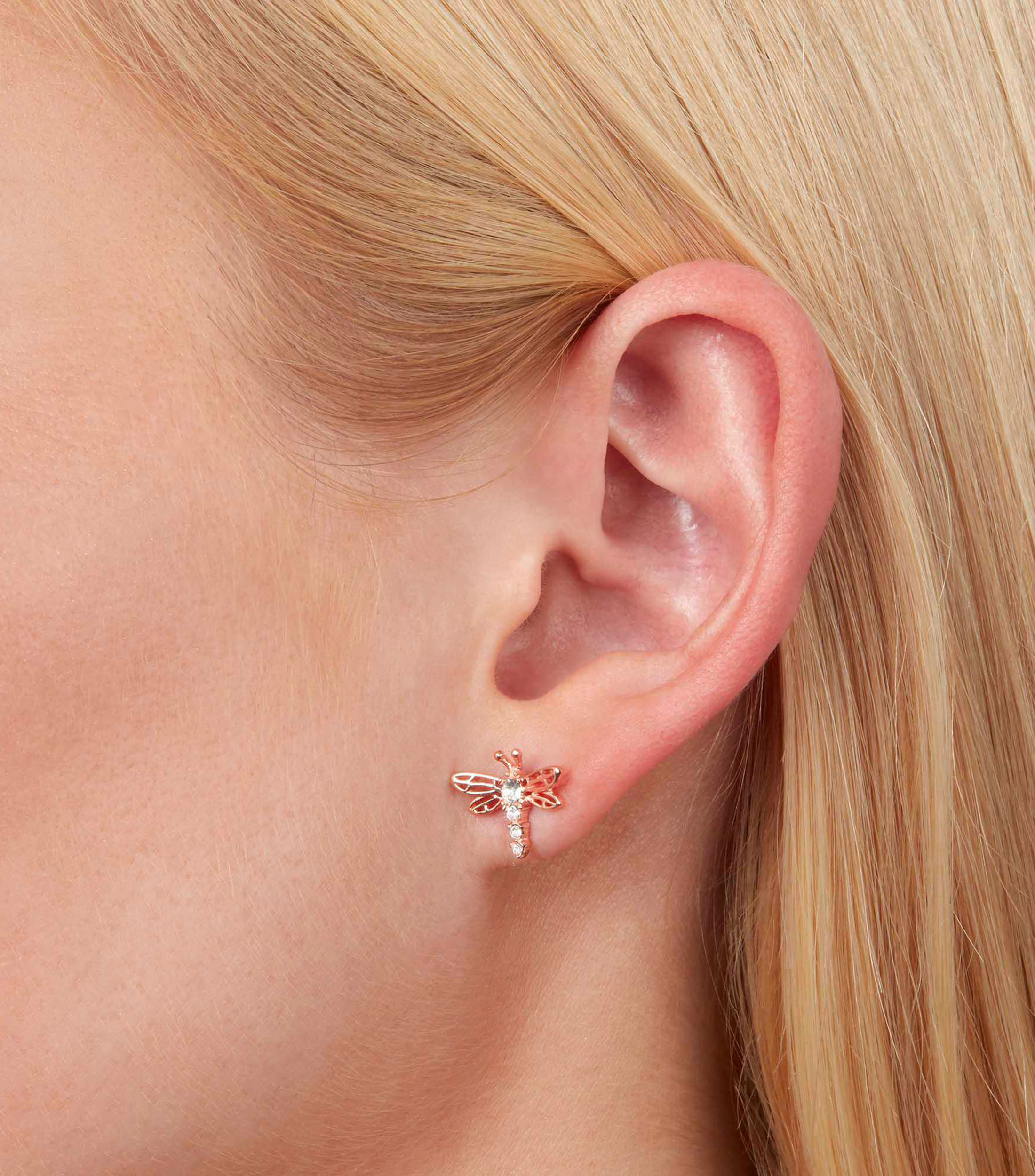 Aretes libélula en Plata Dancing Dragonfly con cristales Mujer