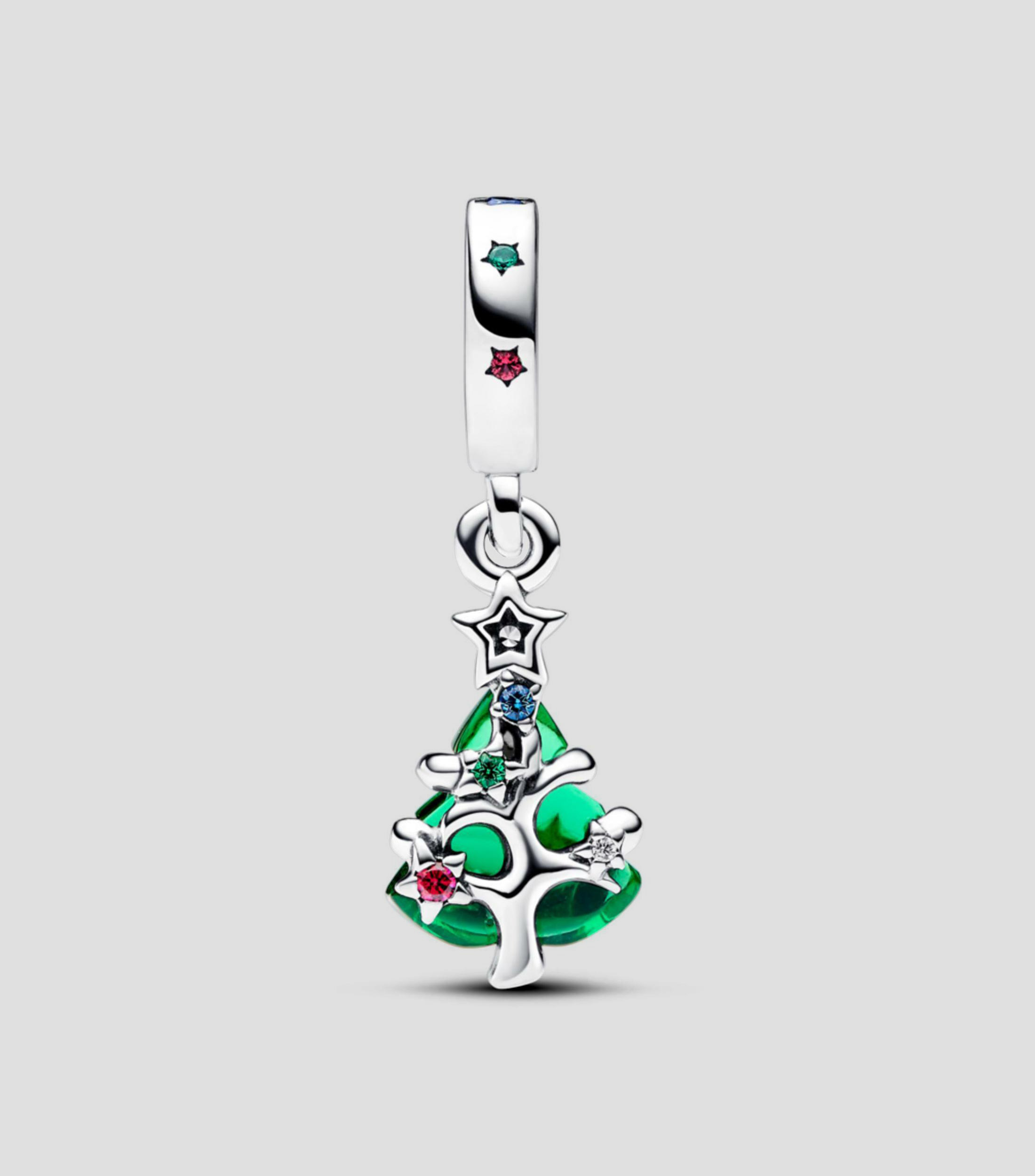 Charm árbol de Navidad brillante en plata Pandora Moments Mujer