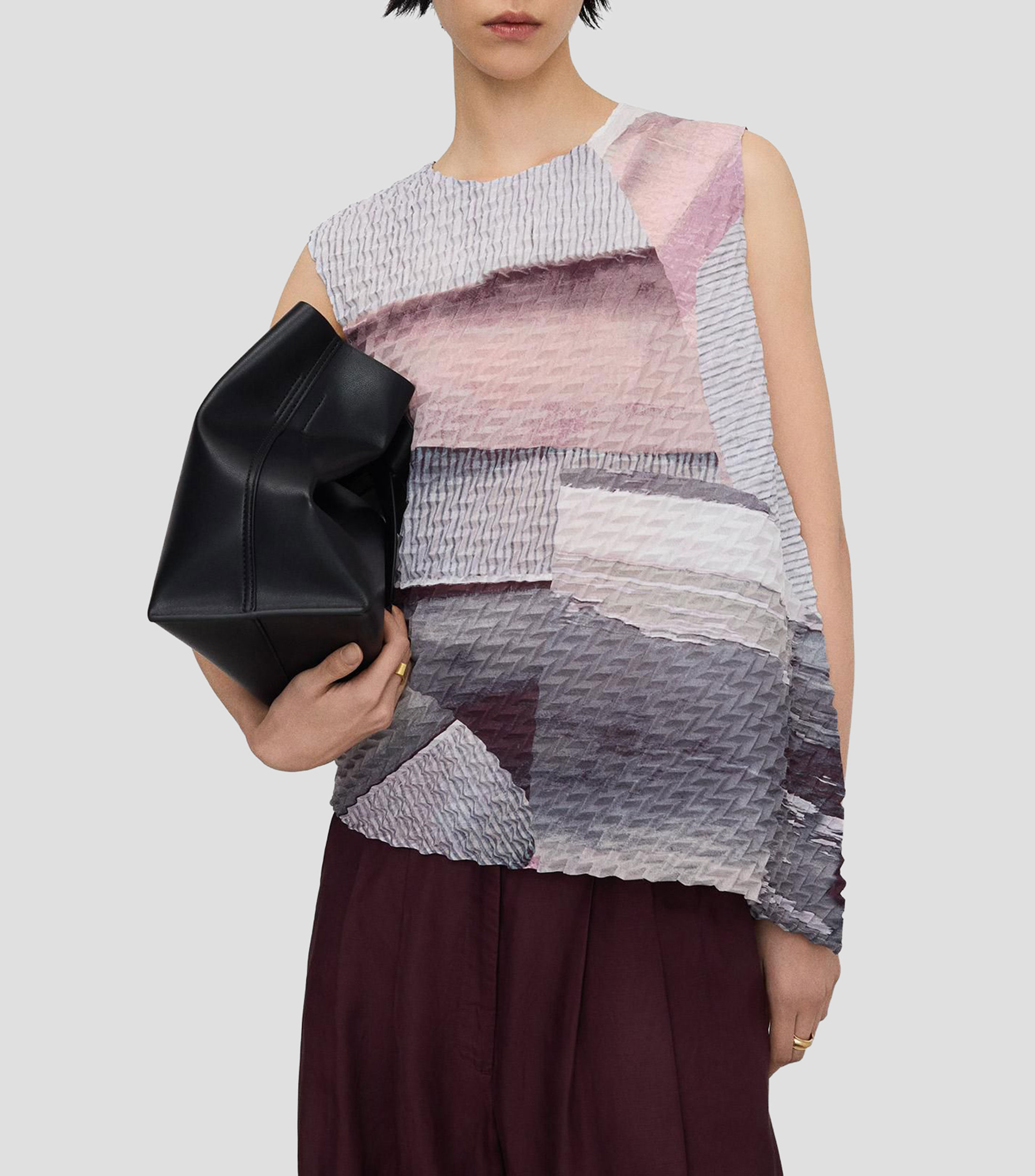 Blusa estampada sin mangas Mujer