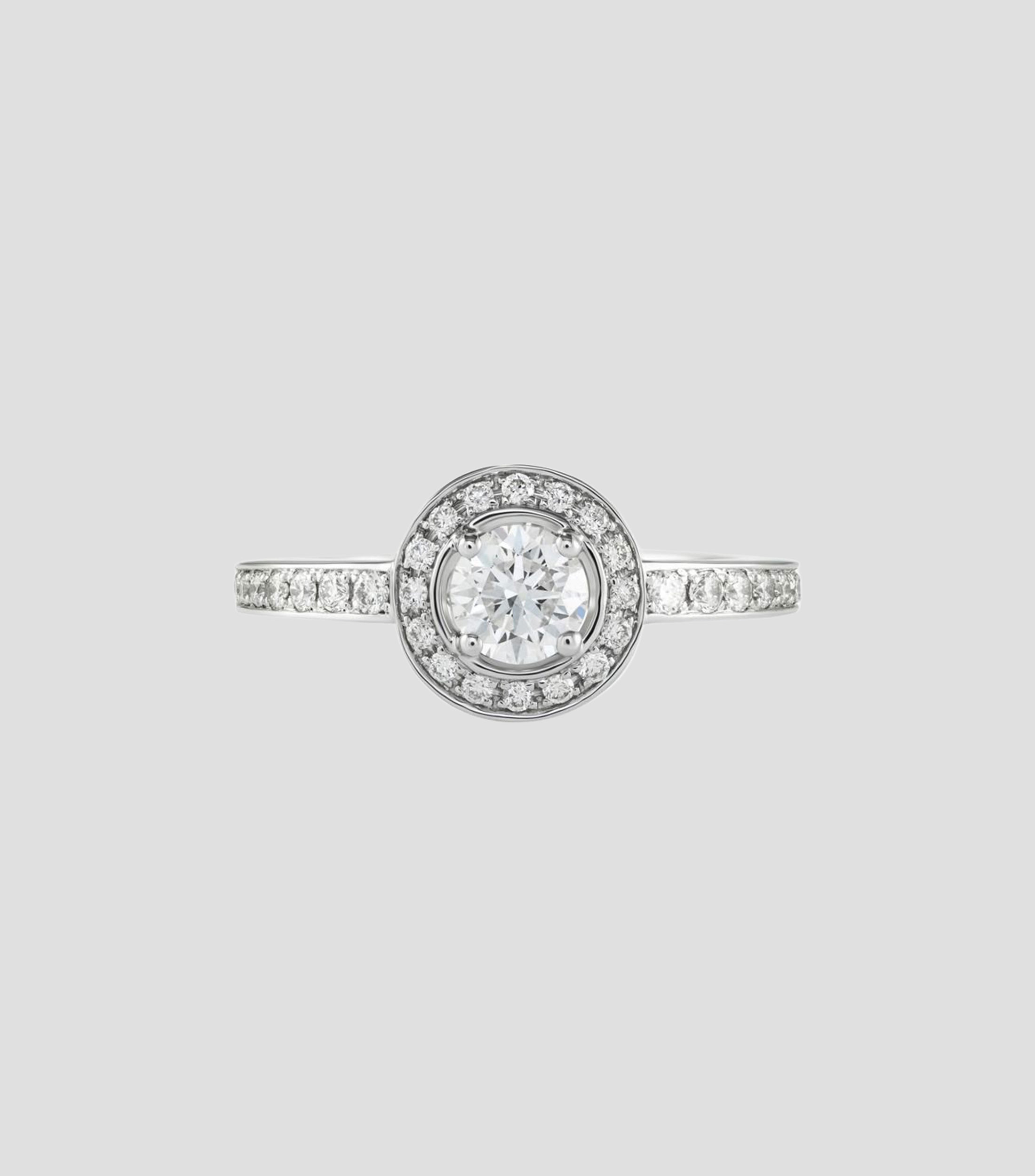 Anillo de compromiso en oro blanco con diamantes Mujer