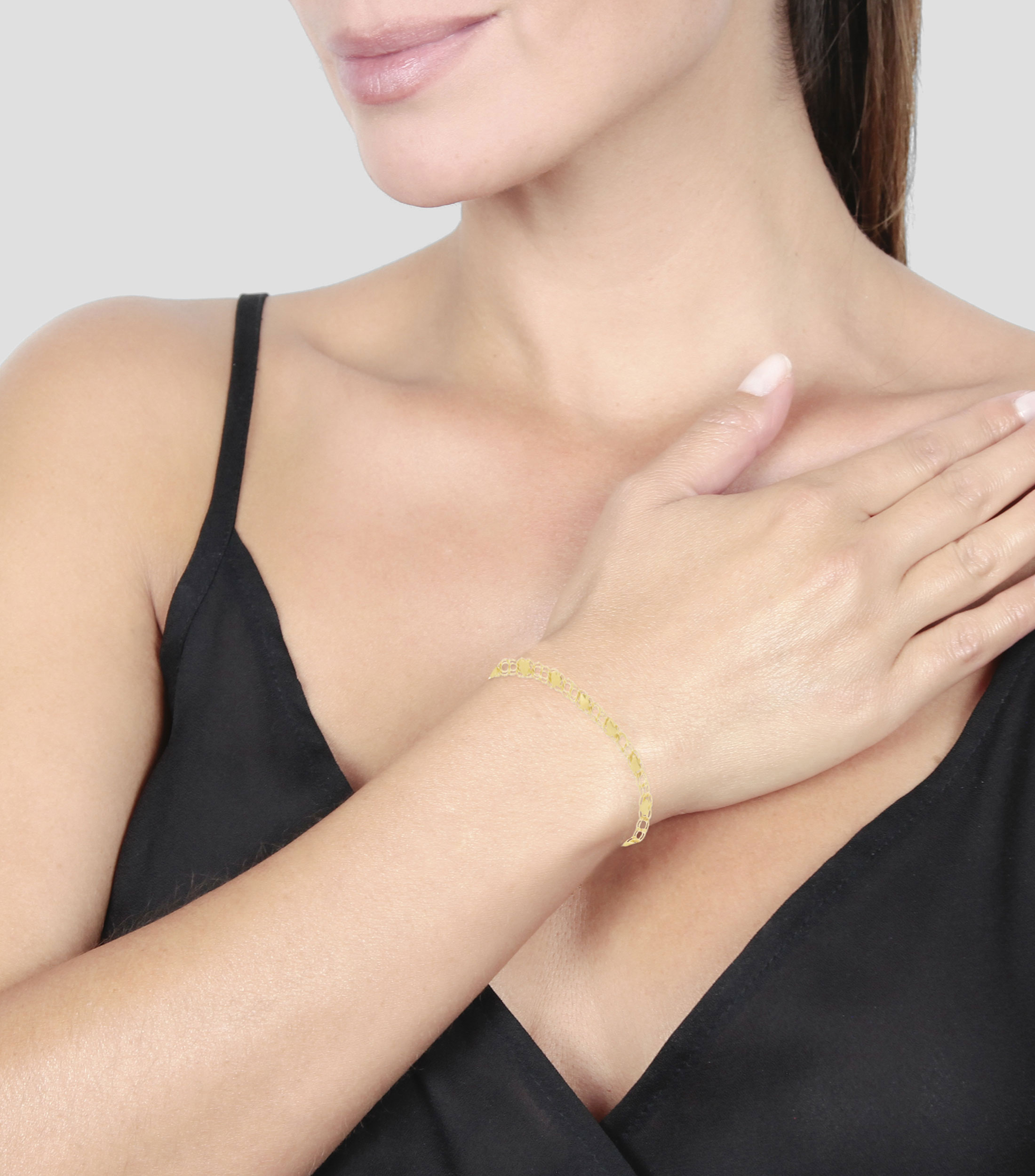 Pulsera Corazones en Oro Mujer