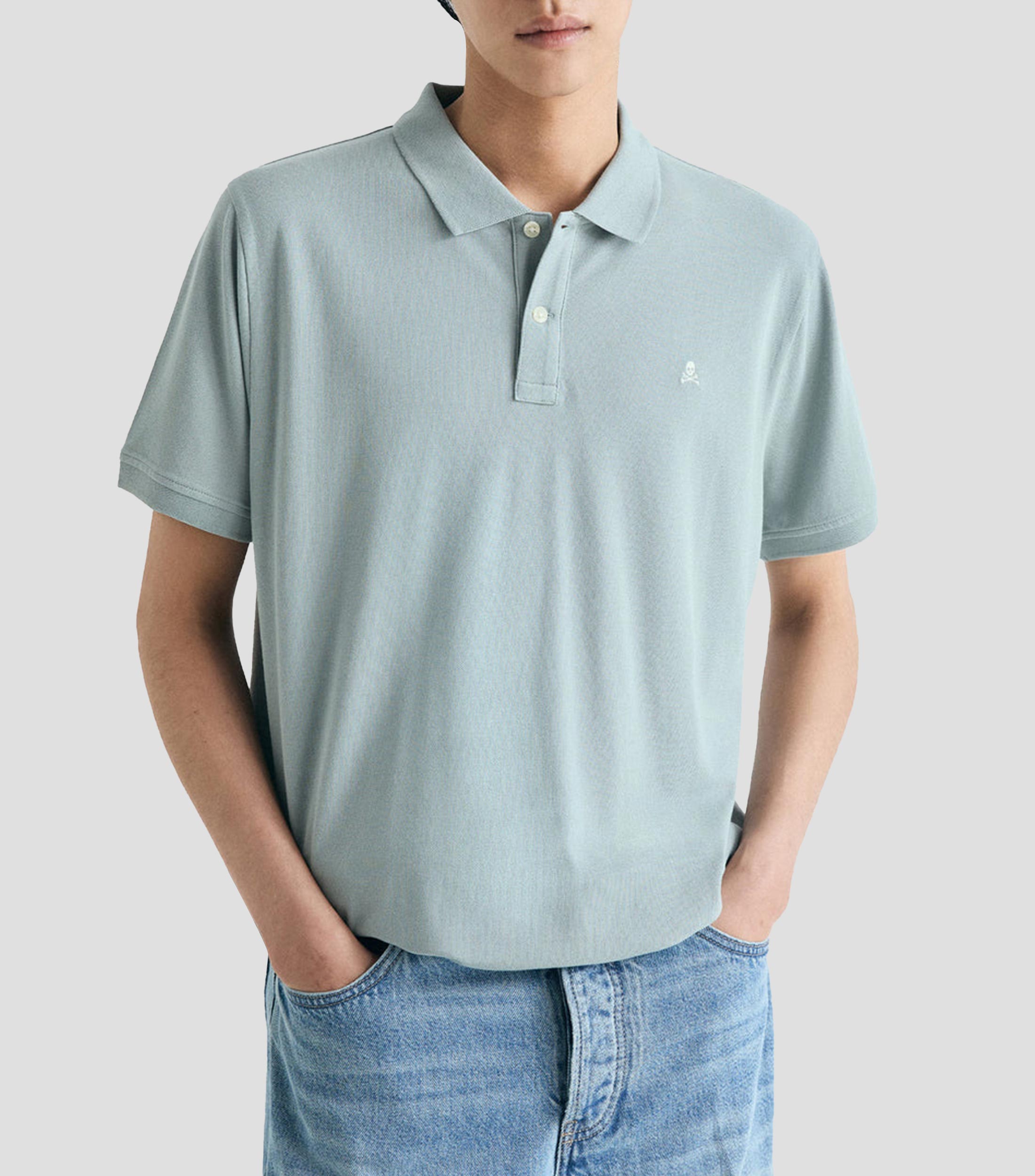 Playera polo manga corta lisa Hombre