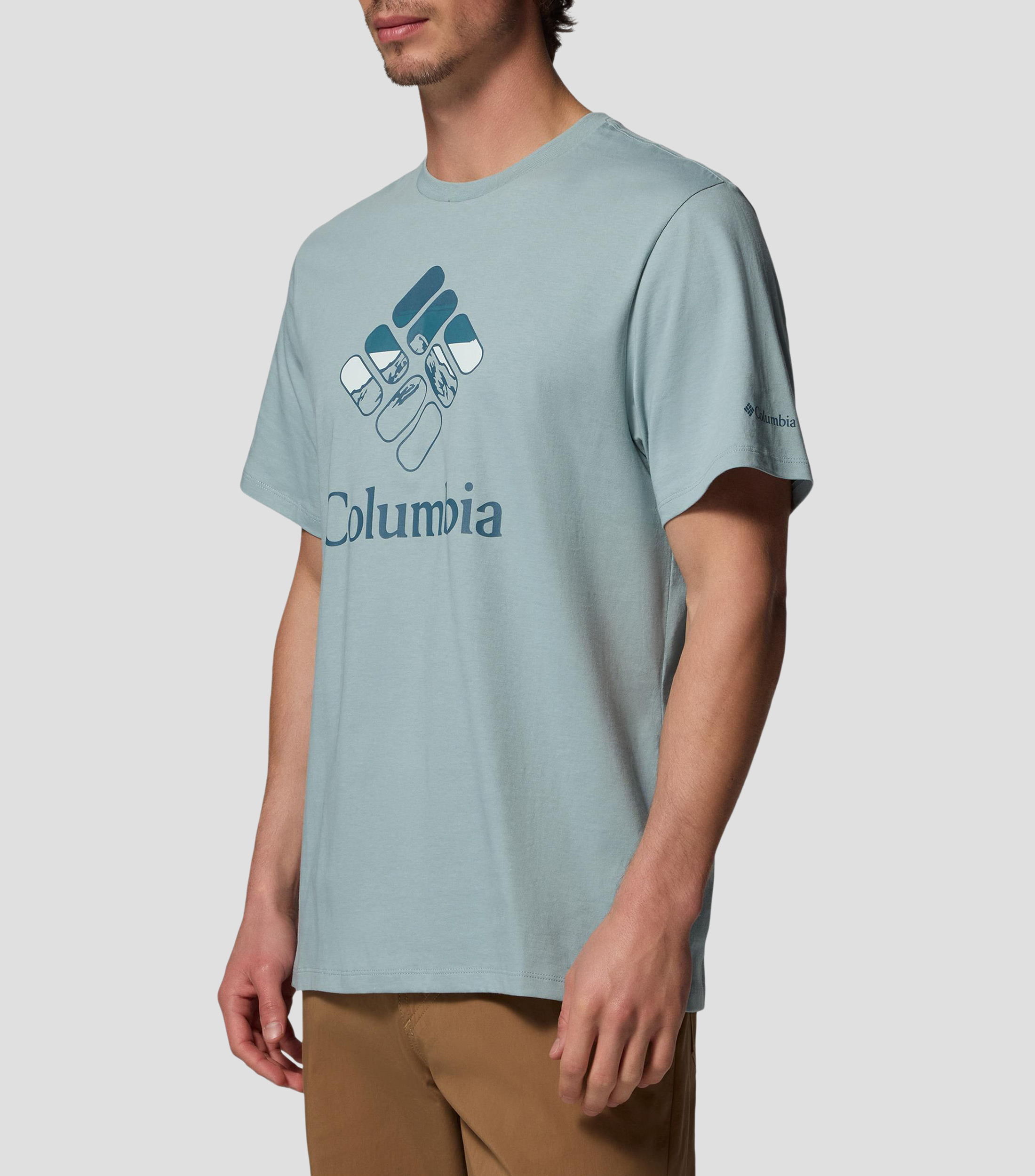 Playera cuello redondo manga corta estampada Hombre