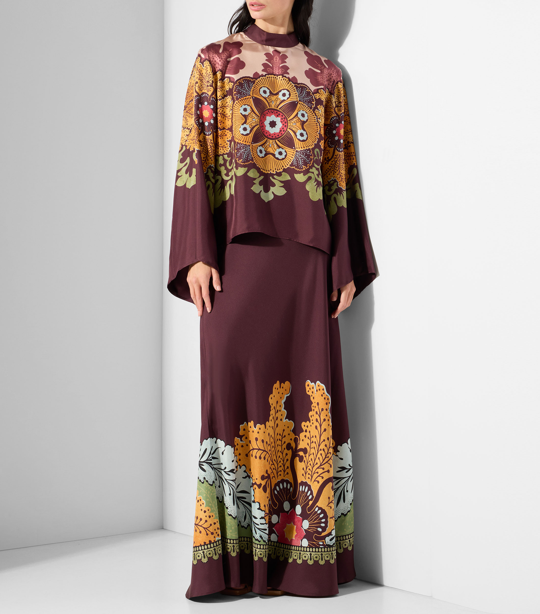 Blusa estampada con manga larga Mujer