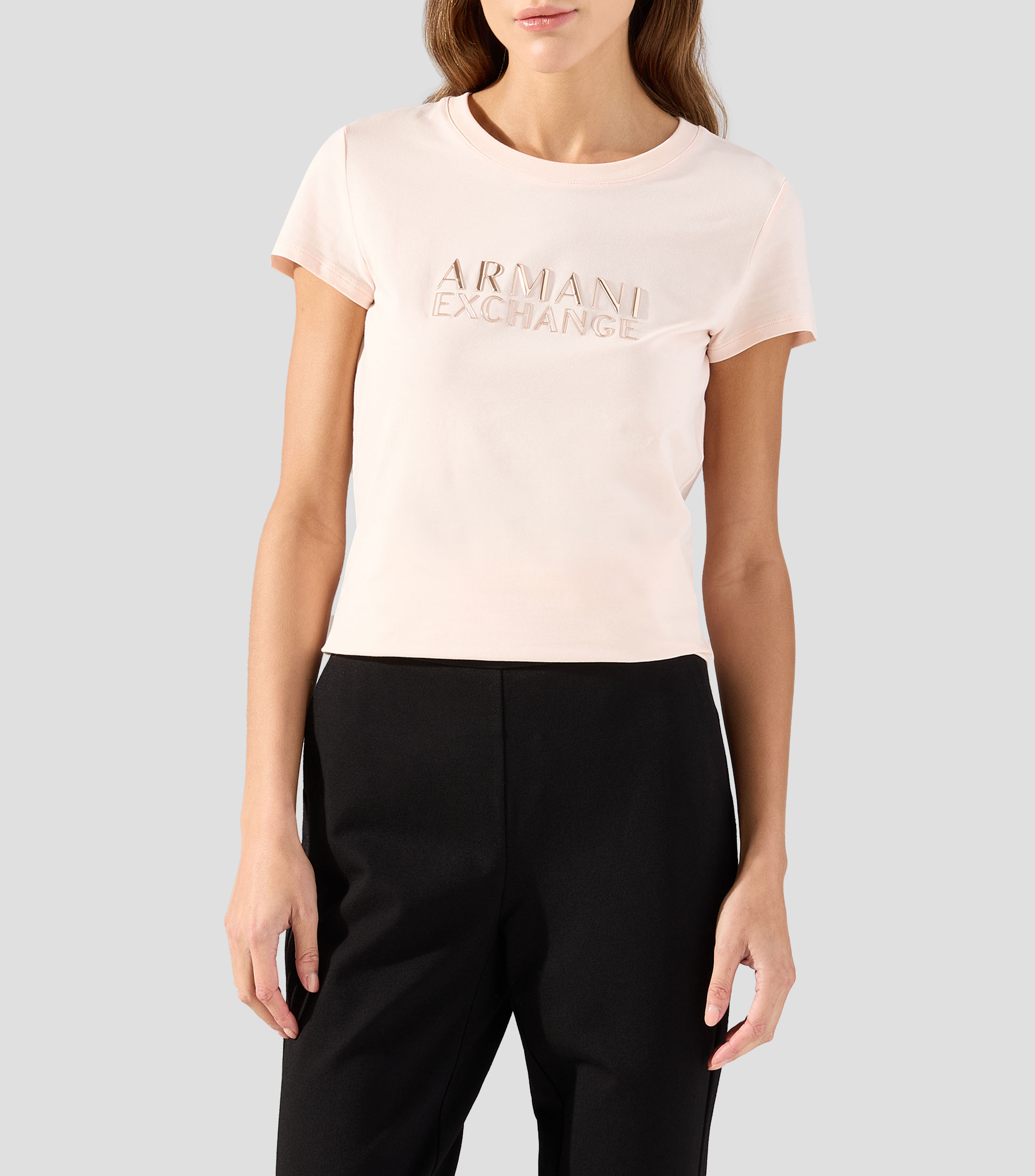 Playera cuello redondo manga corta estampada Mujer