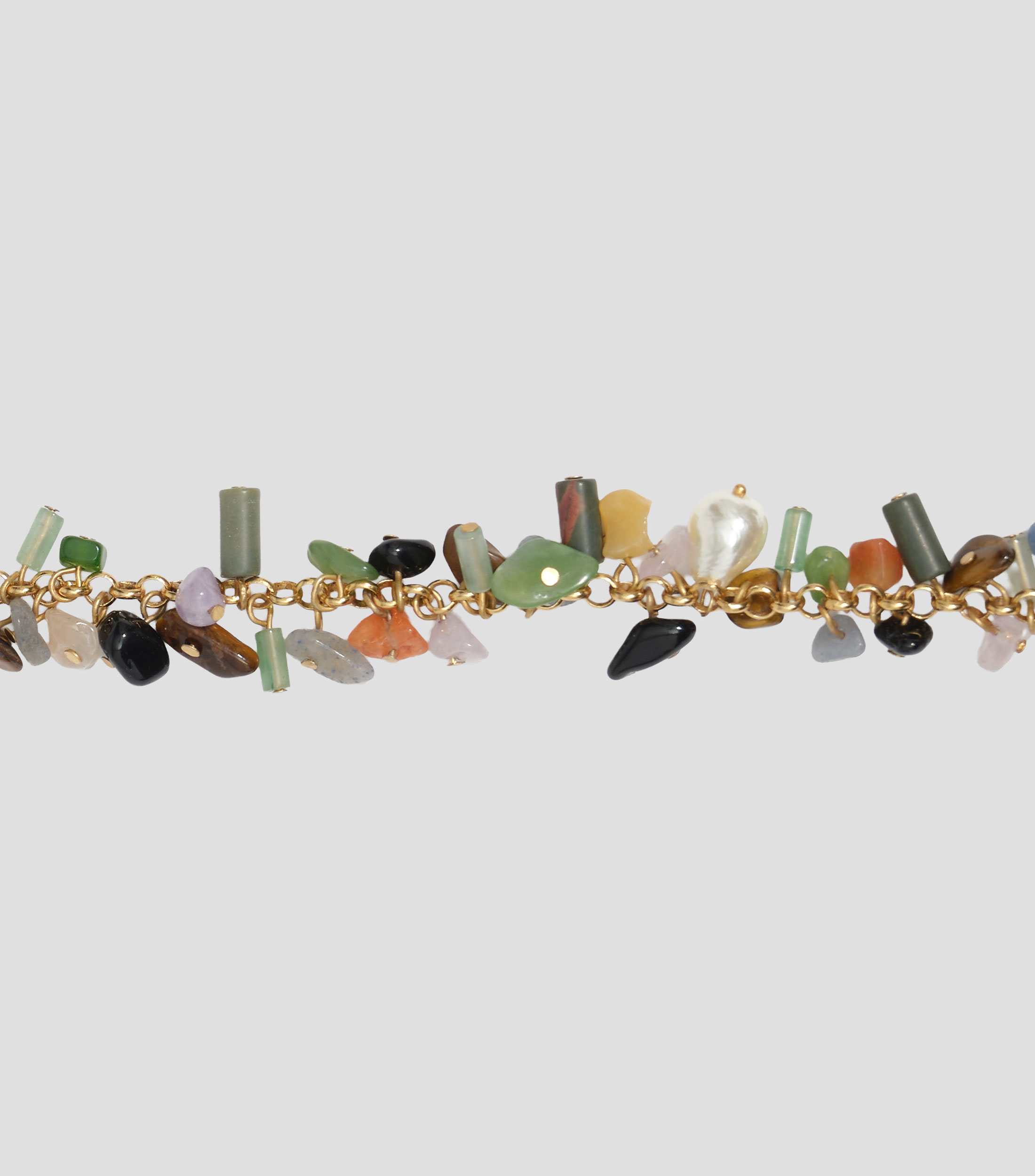 Collar con piedras naturales y corazón y colgantes Mujer