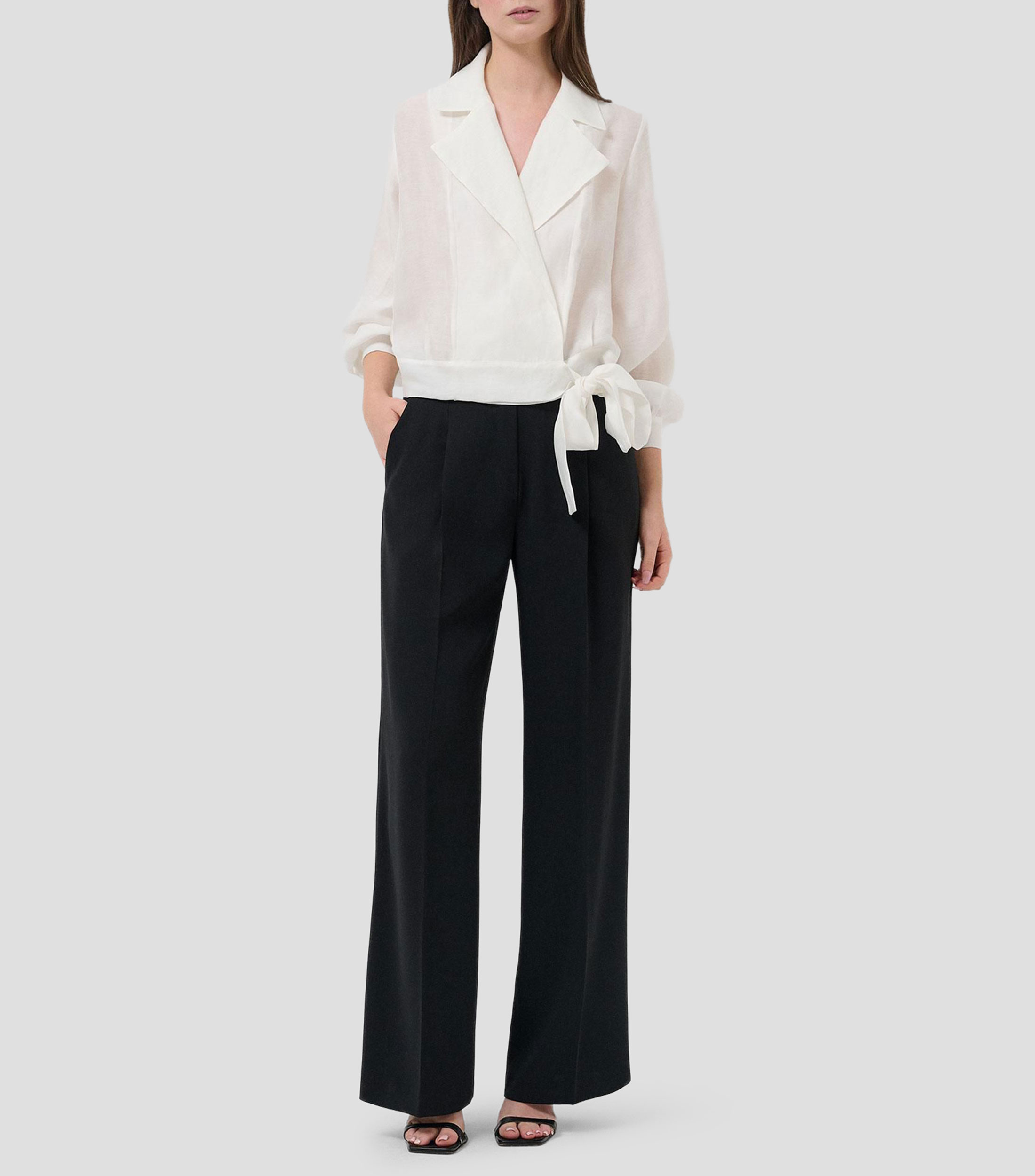 Blusa lisa manga larga Mujer