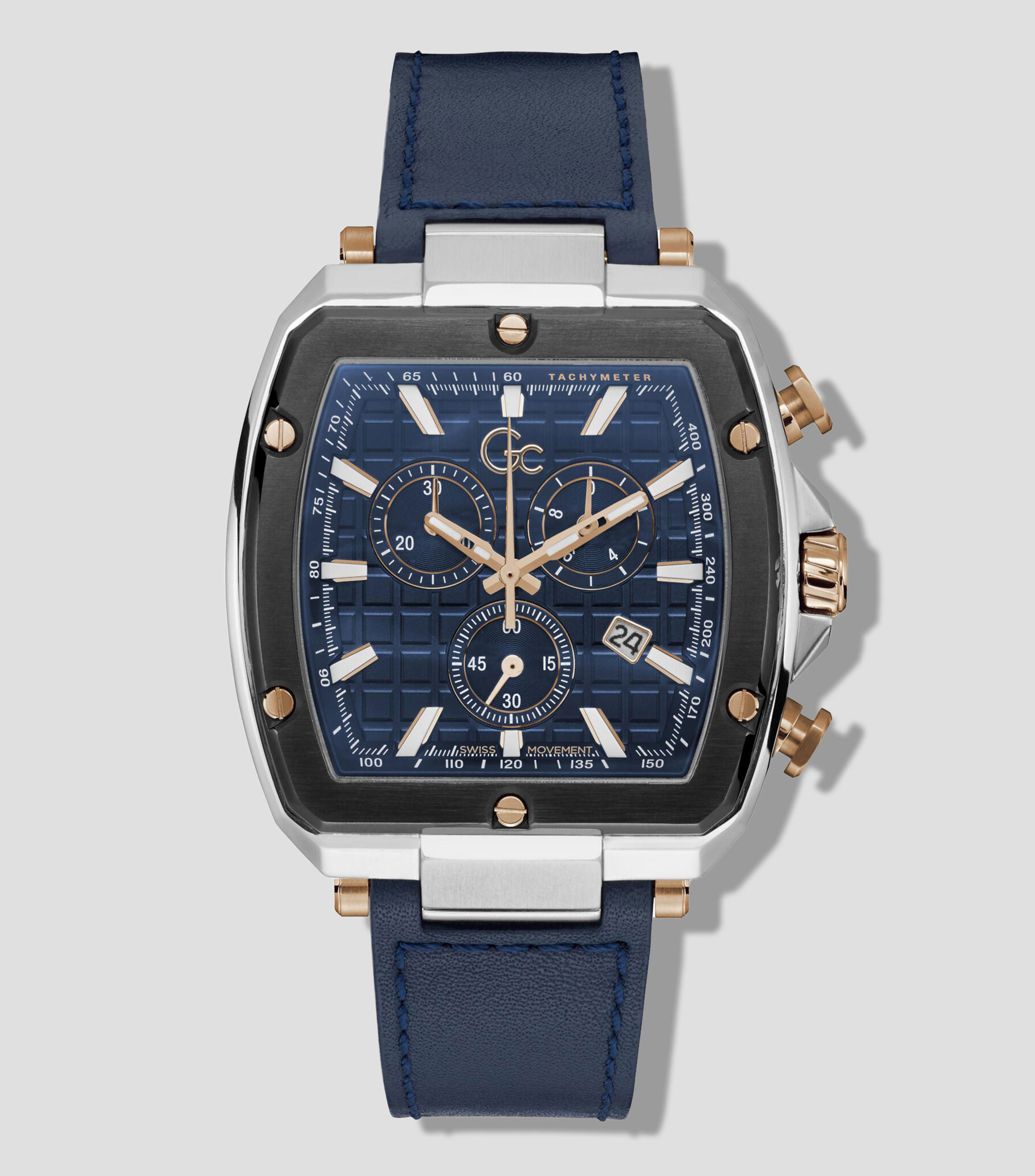 Reloj para Hombre Spirit Tonneau Casual, Plateado, Azul