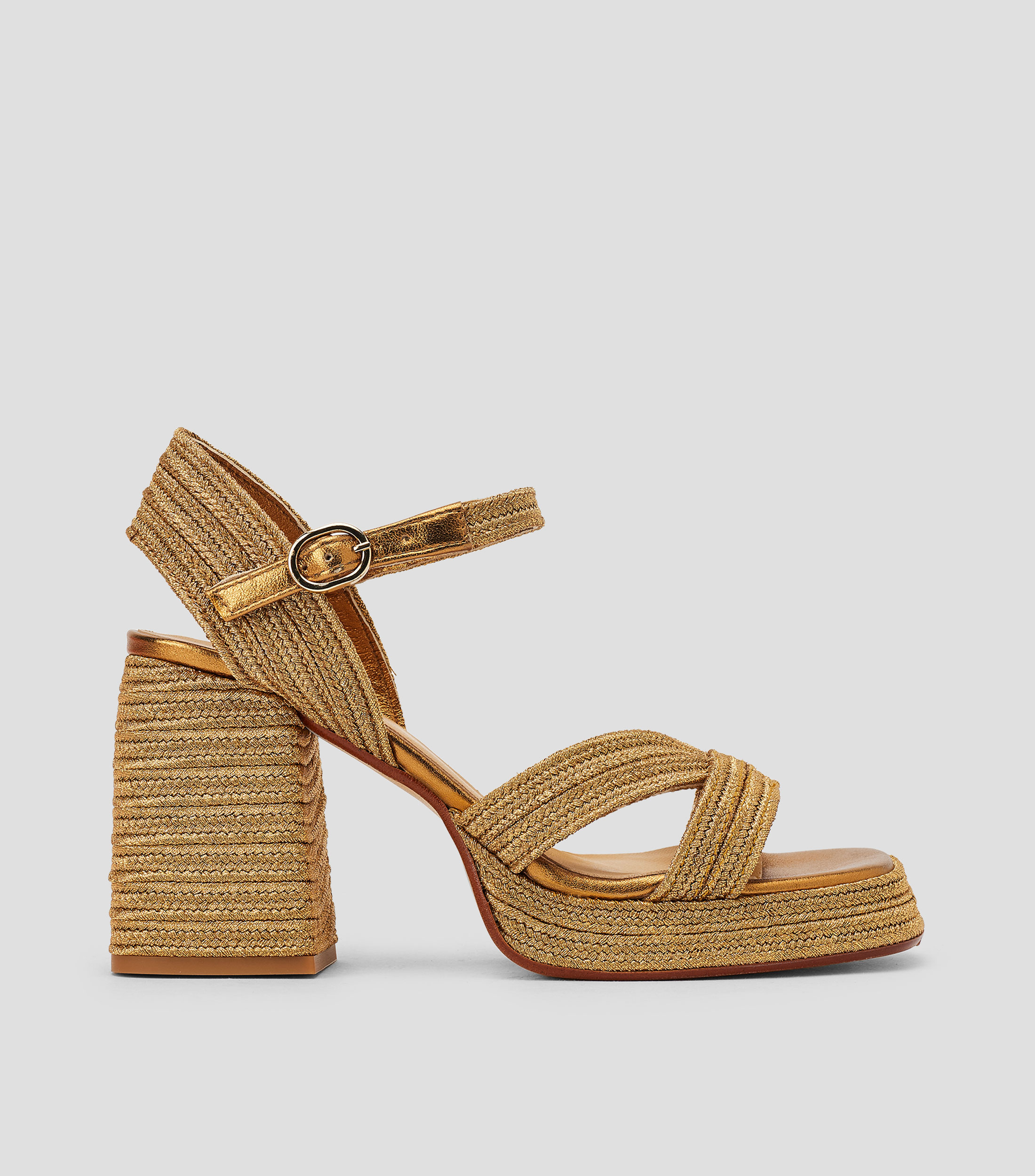 Sandalias tacón alto ancho Mujer