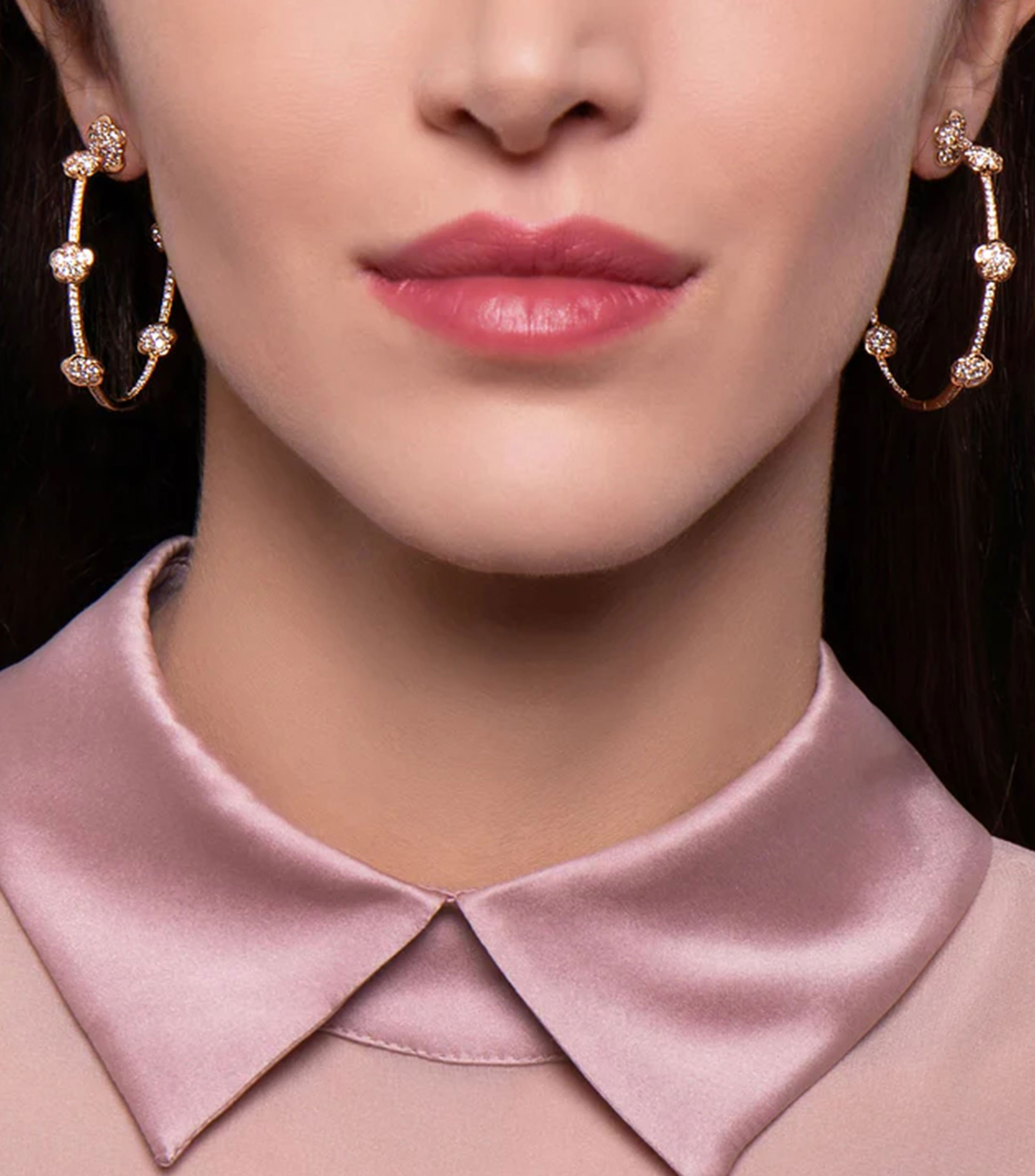 Aretes en oro rosa de 18 Kilates Figlia Dei Fiori Mujer
