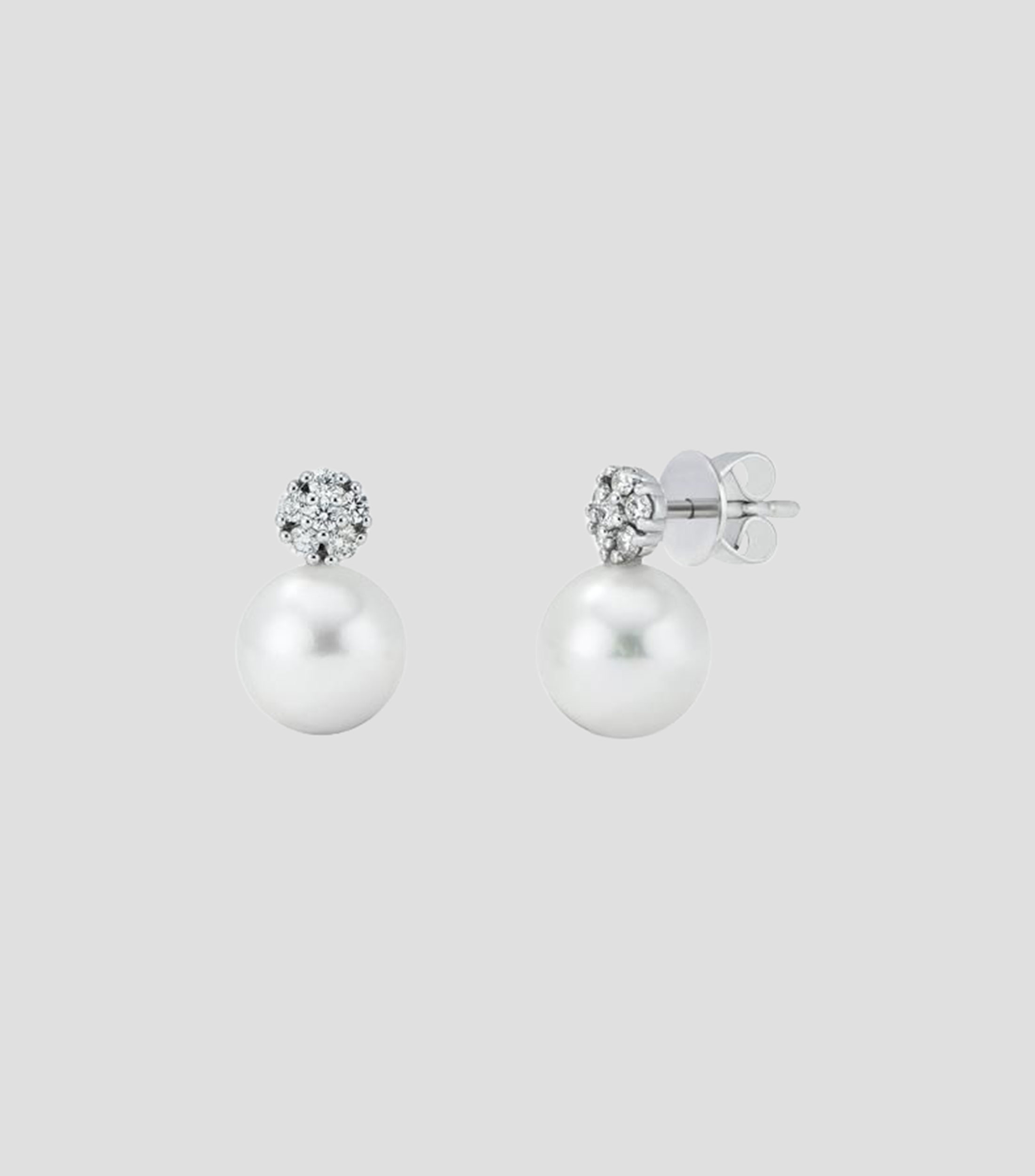 Aretes en Oro Blanco de 18 kilates con piedras Mujer
