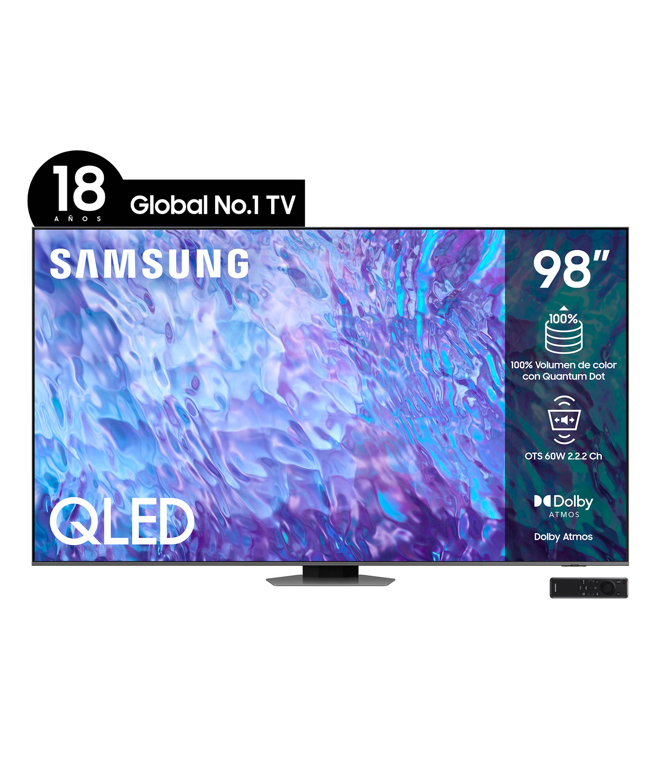 Samsung: Pantalla 98 Pulgadas Plana QLED 4K QN98Q80CAFXZX