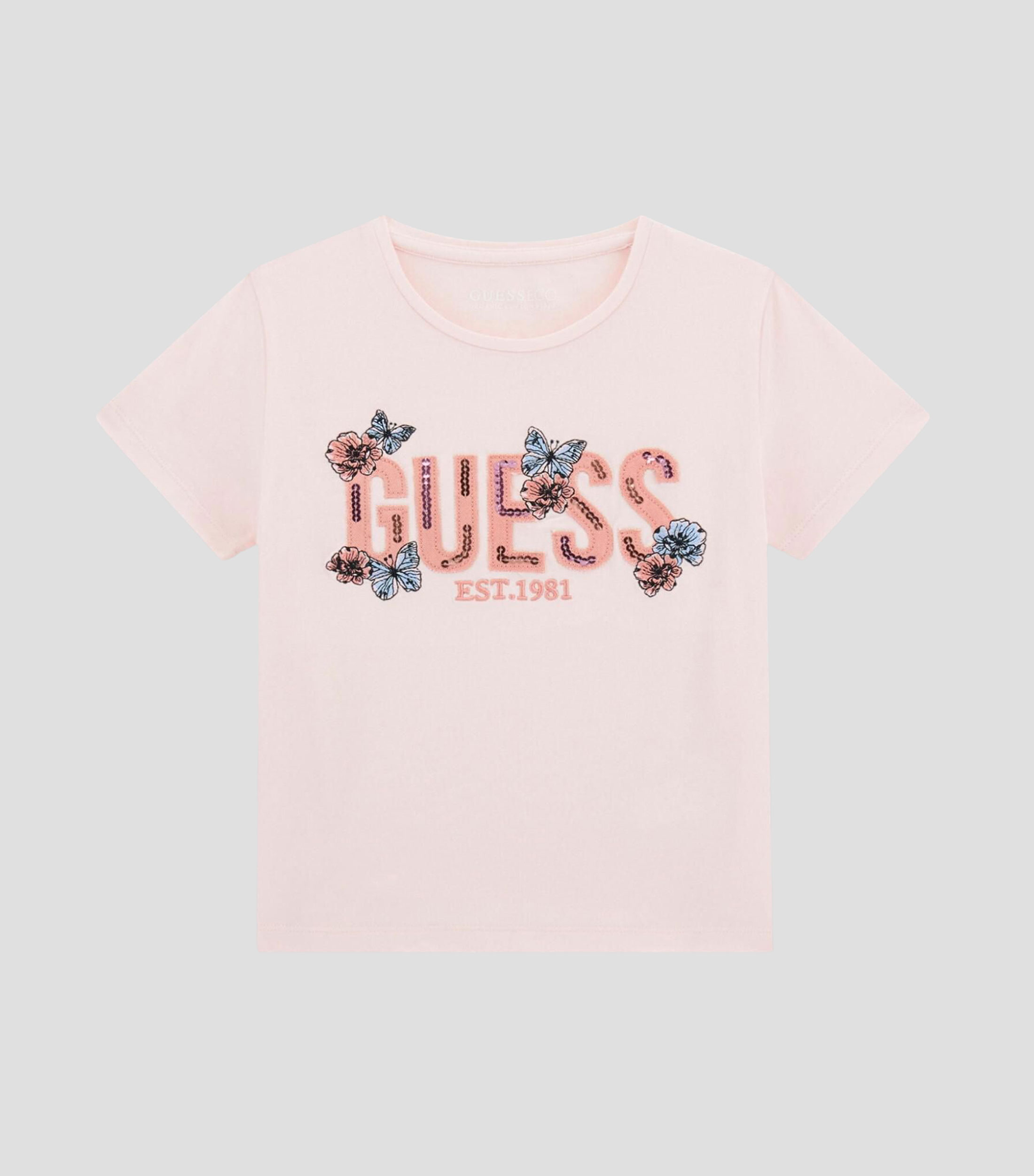 Playera cuello redondo manga corta estampada Niña