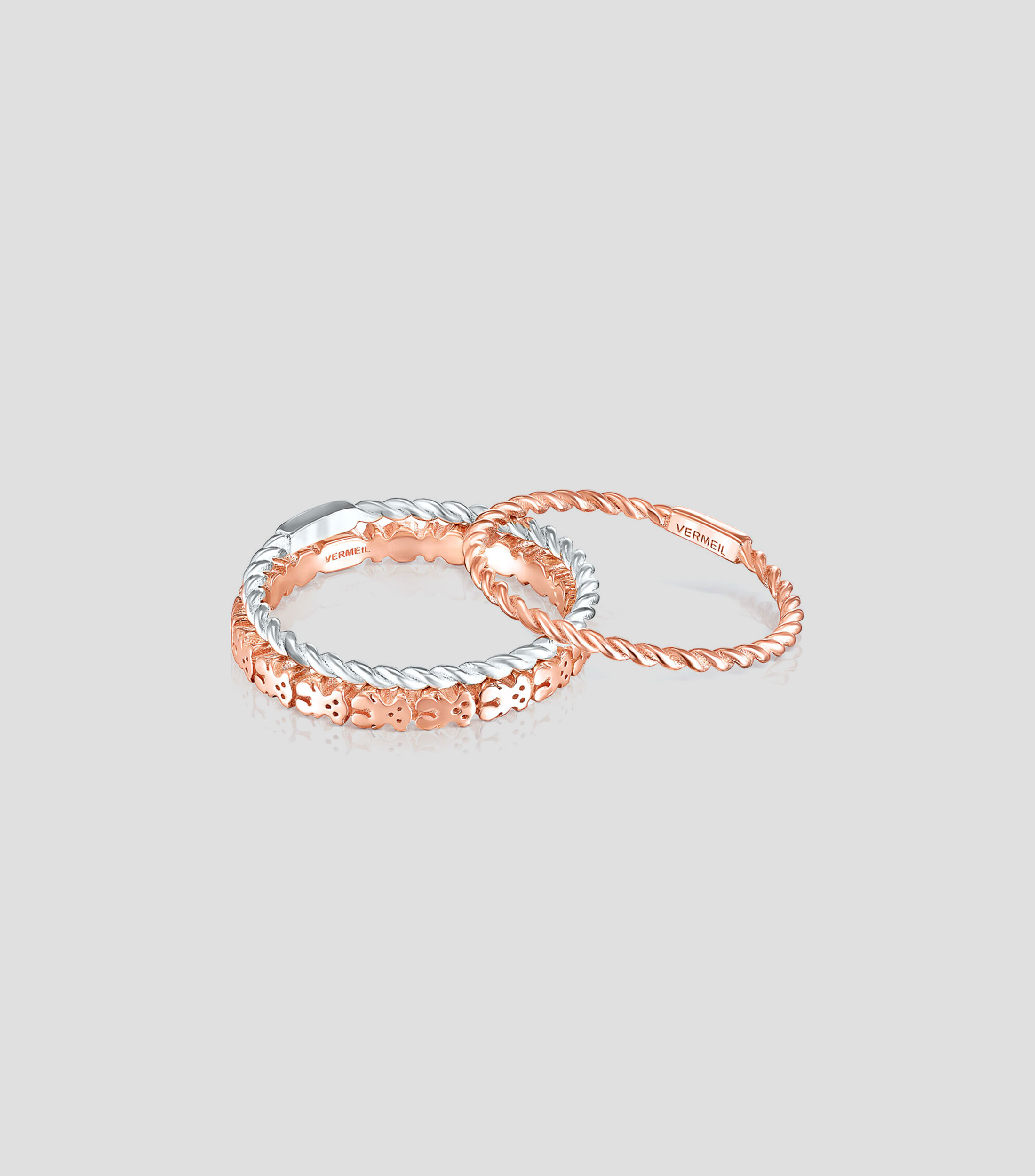 Set de 3 Anillos en plata Ring Mix Mujer Talla: 7