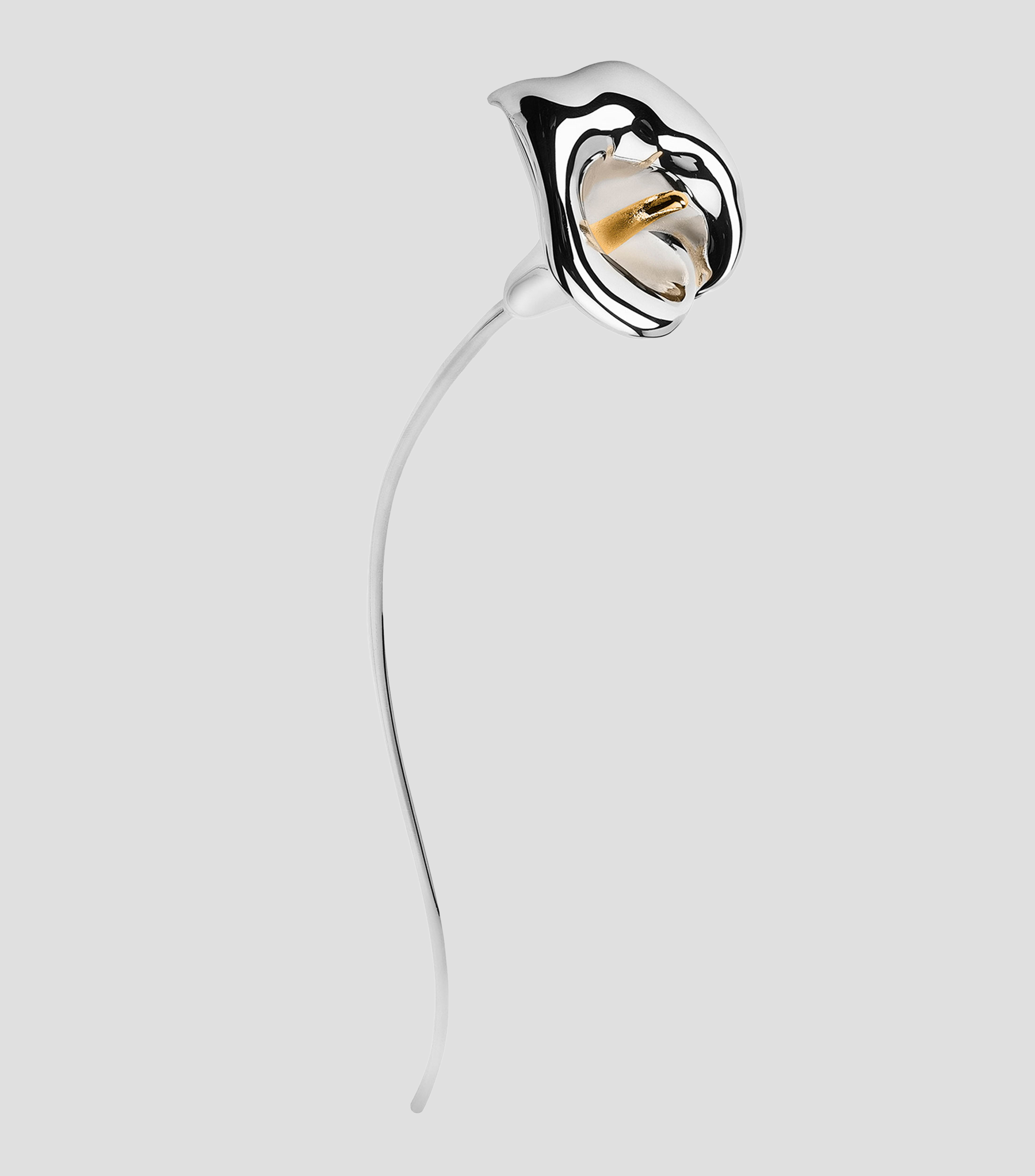 Figura Decorativa Flor Alcatraz en Plata