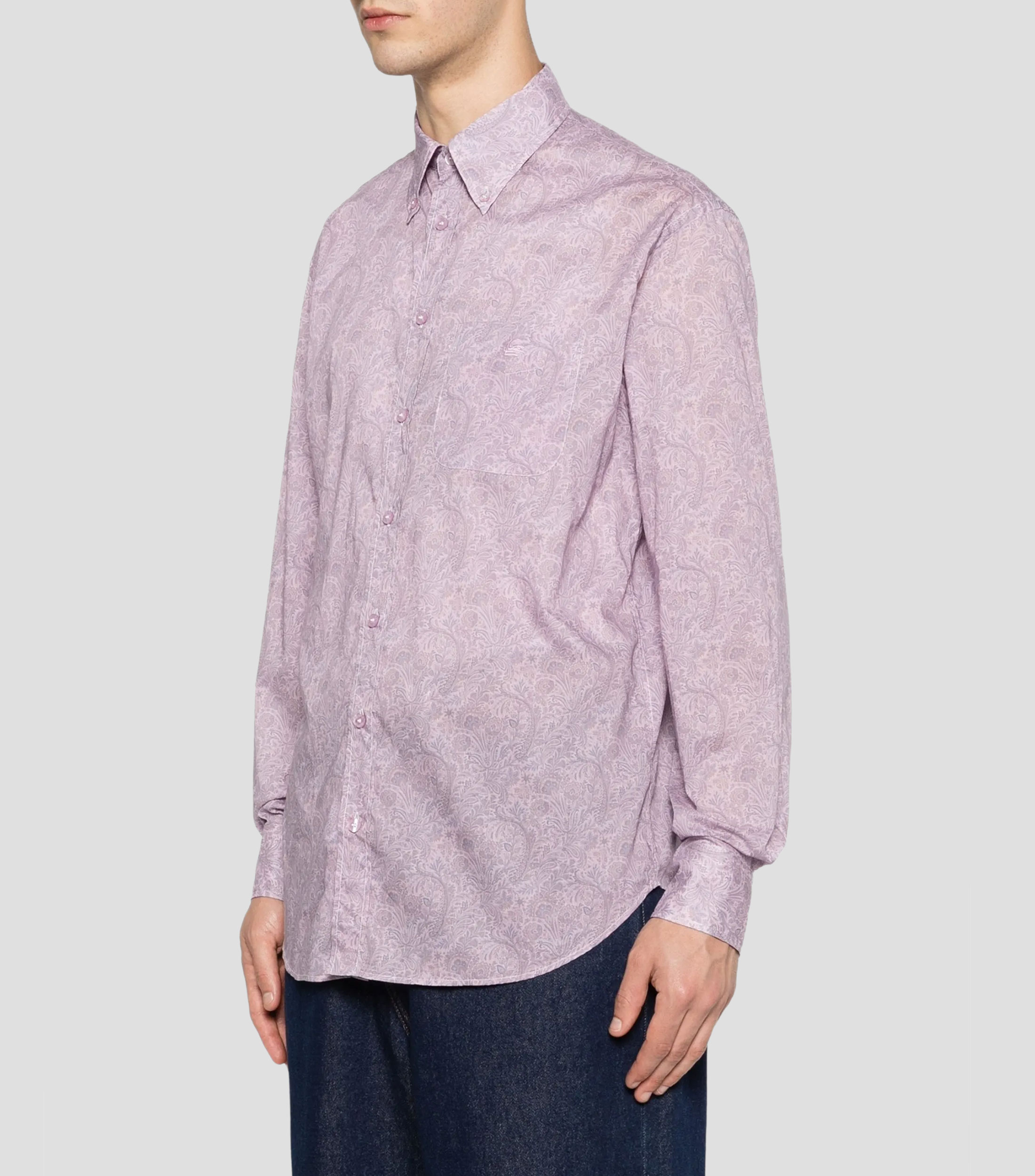 Camisa estampada con manga larga Hombre