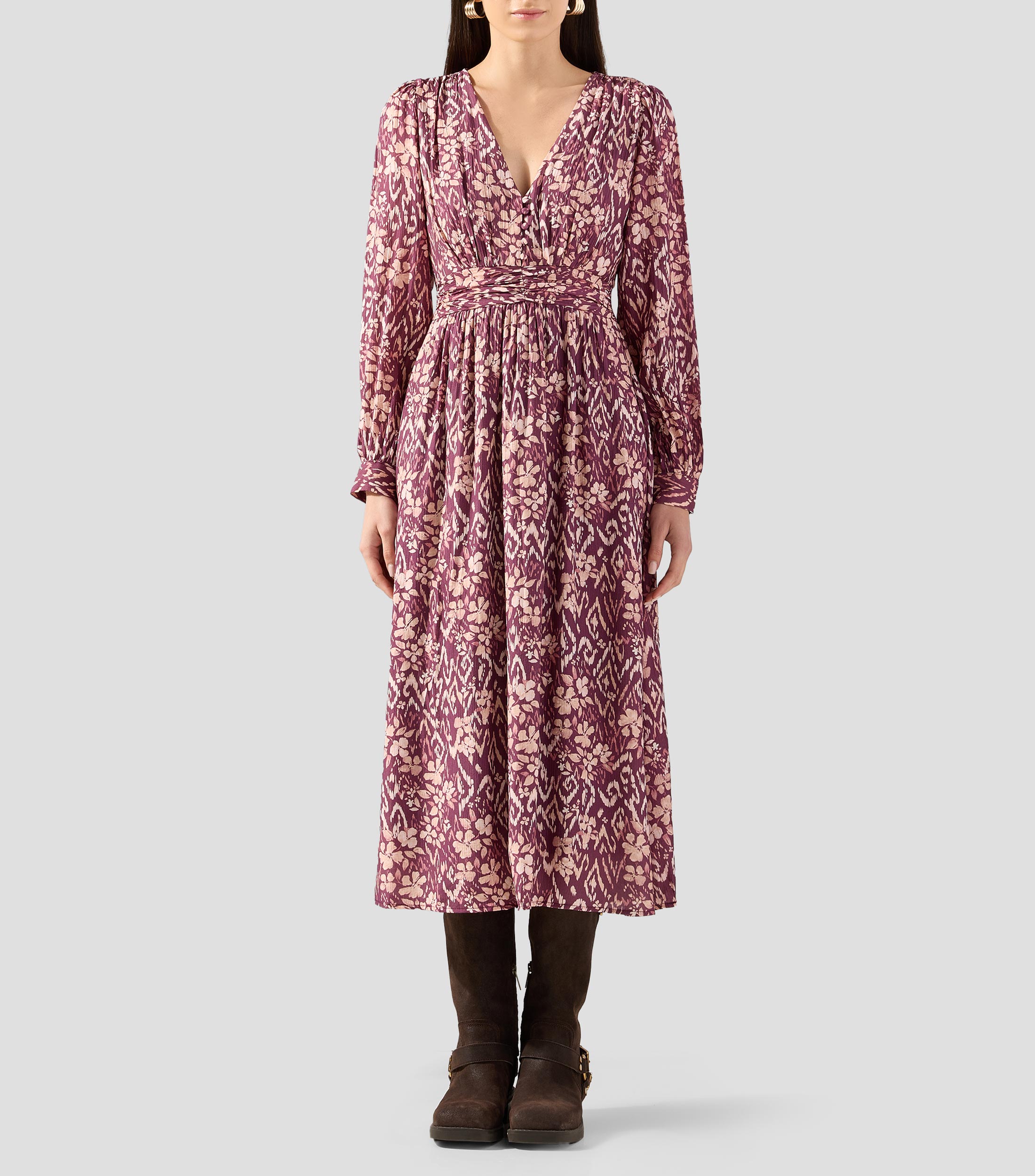 Vestido Largo manga larga estampado Susi Mujer