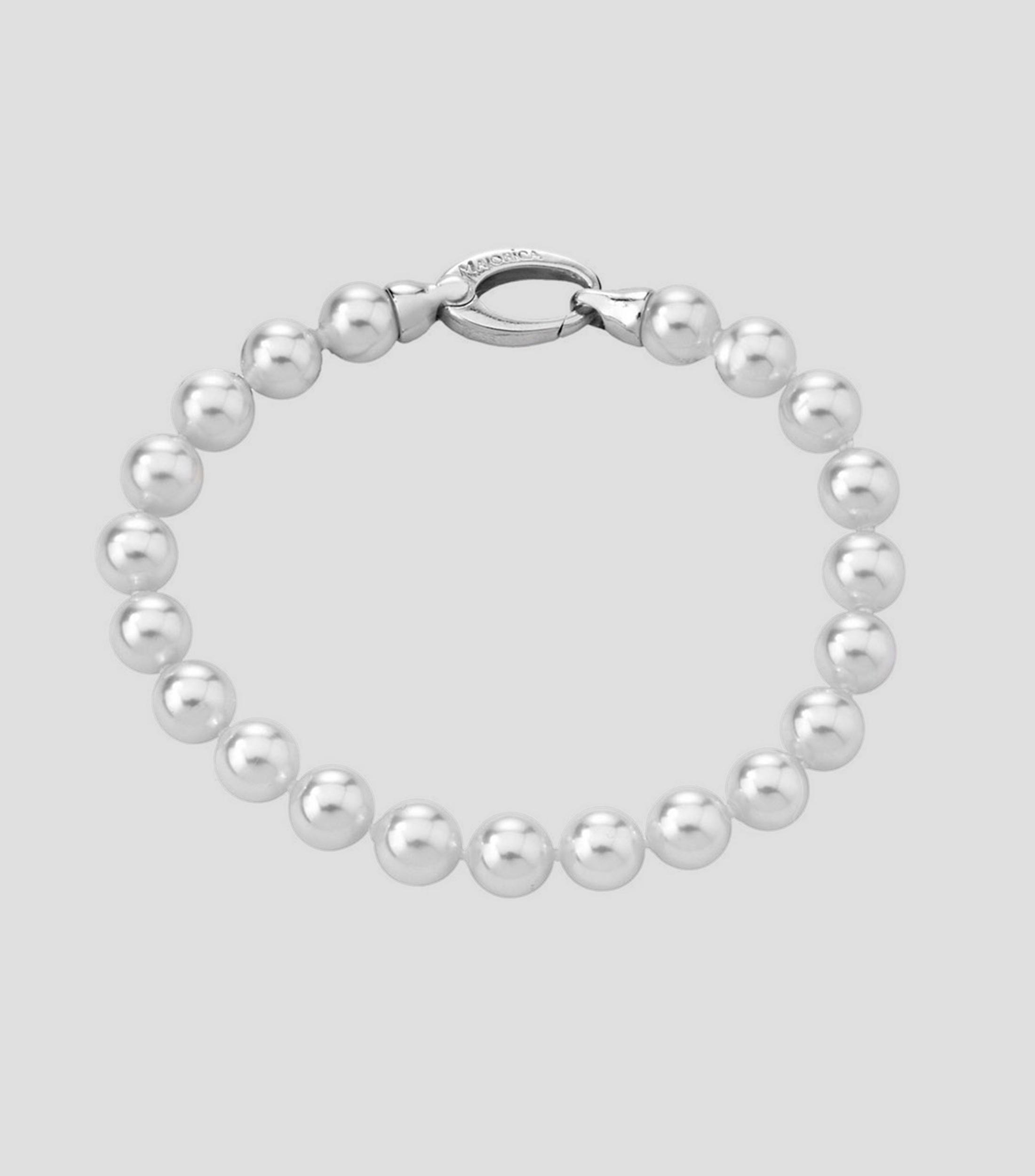 Pulsera Lyra en plata con perlas Mujer