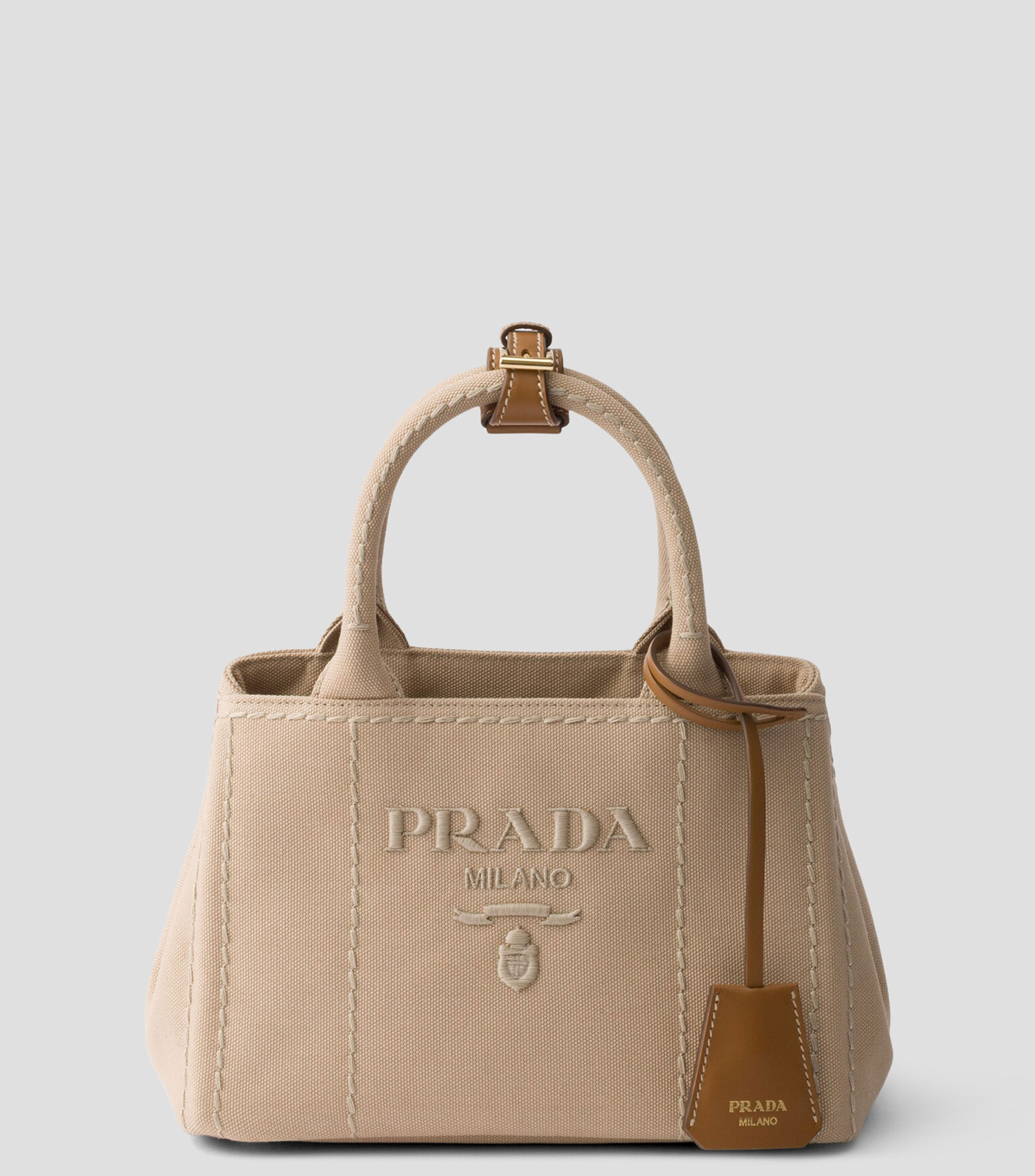 Minibolsa Prada Jardiniere de lona de algodón Mujer