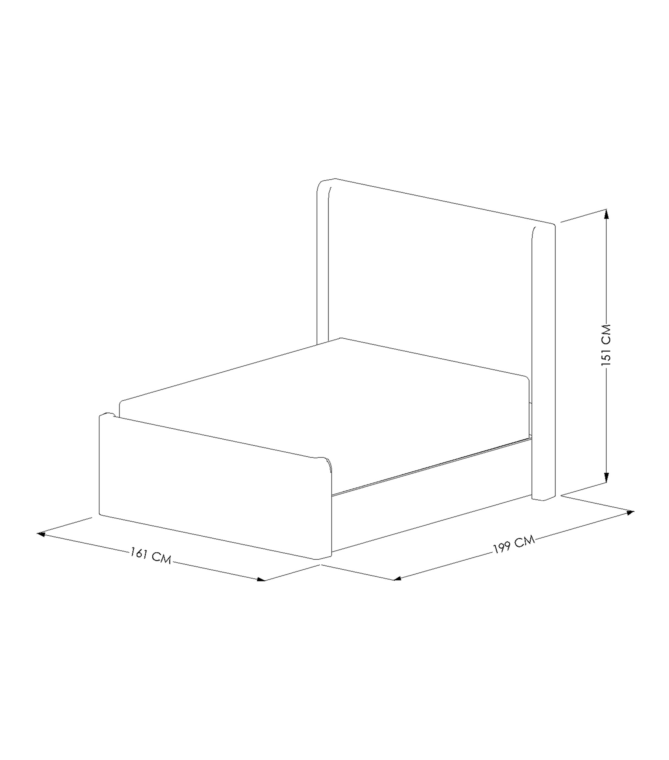Cama Matrimonial Bosco en Madera
