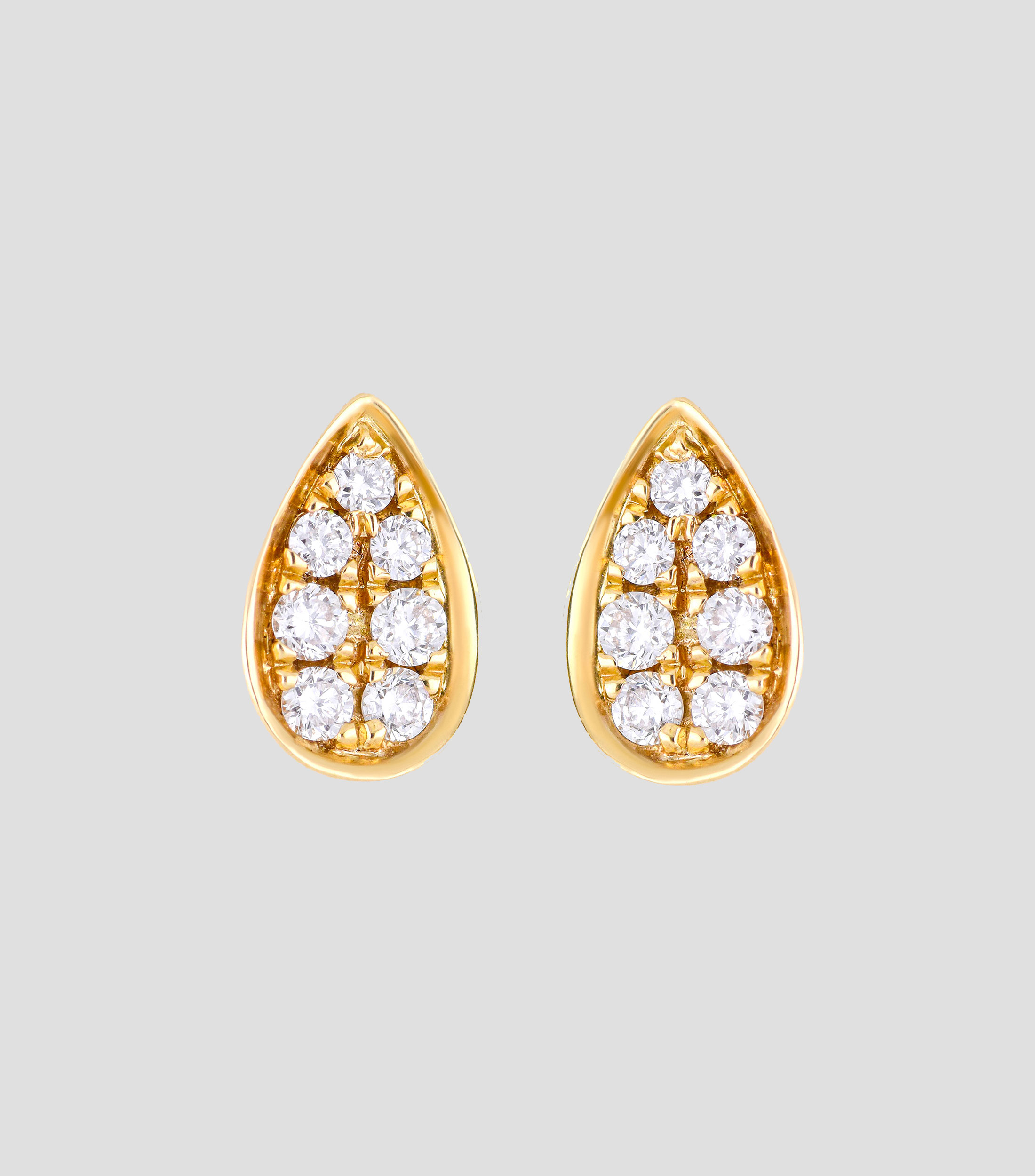 Broqueles en oro amarillo 14 Kts con diamantes Mujer