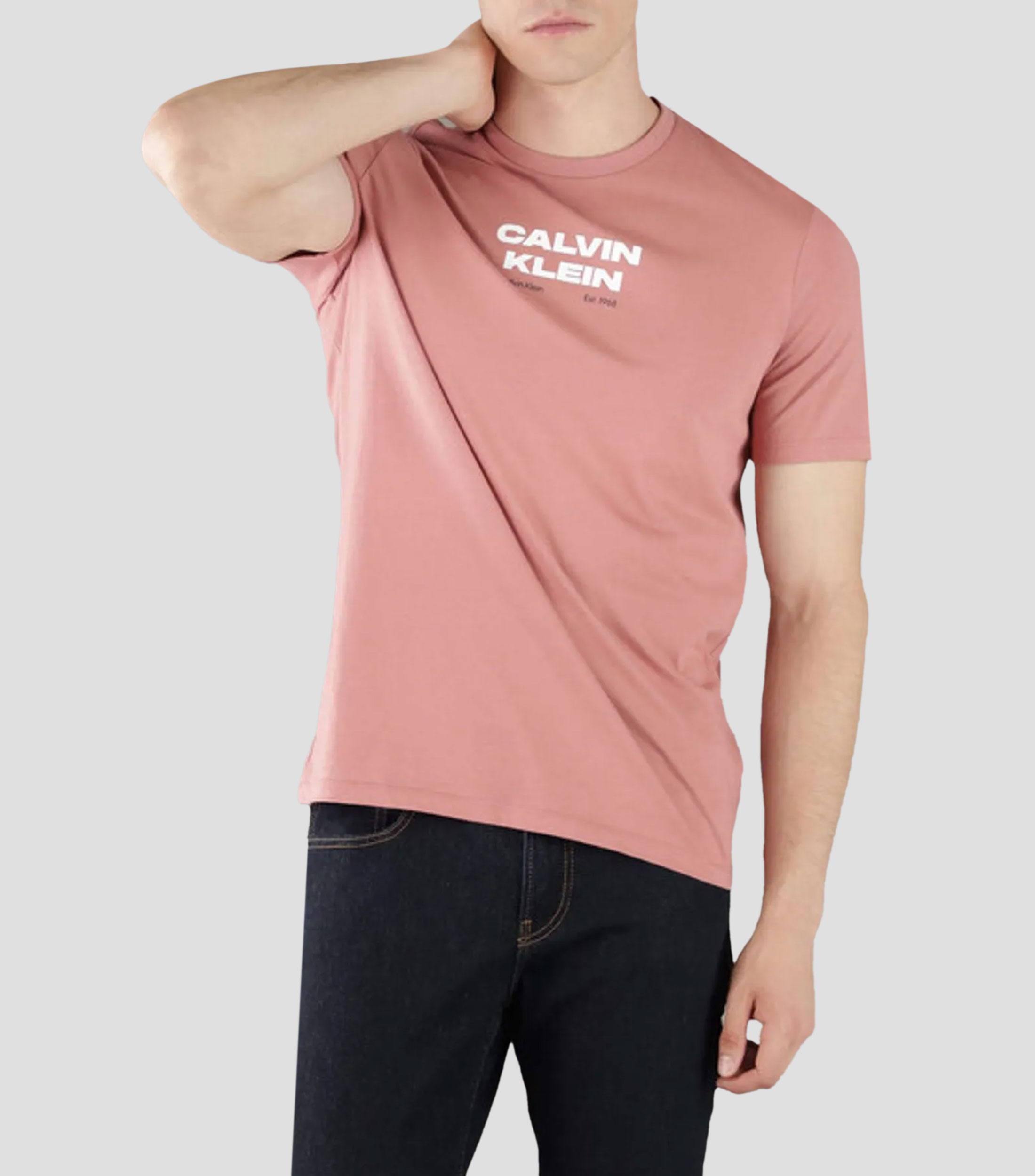 Playera cuello redondo manga corta con estampado Hombre