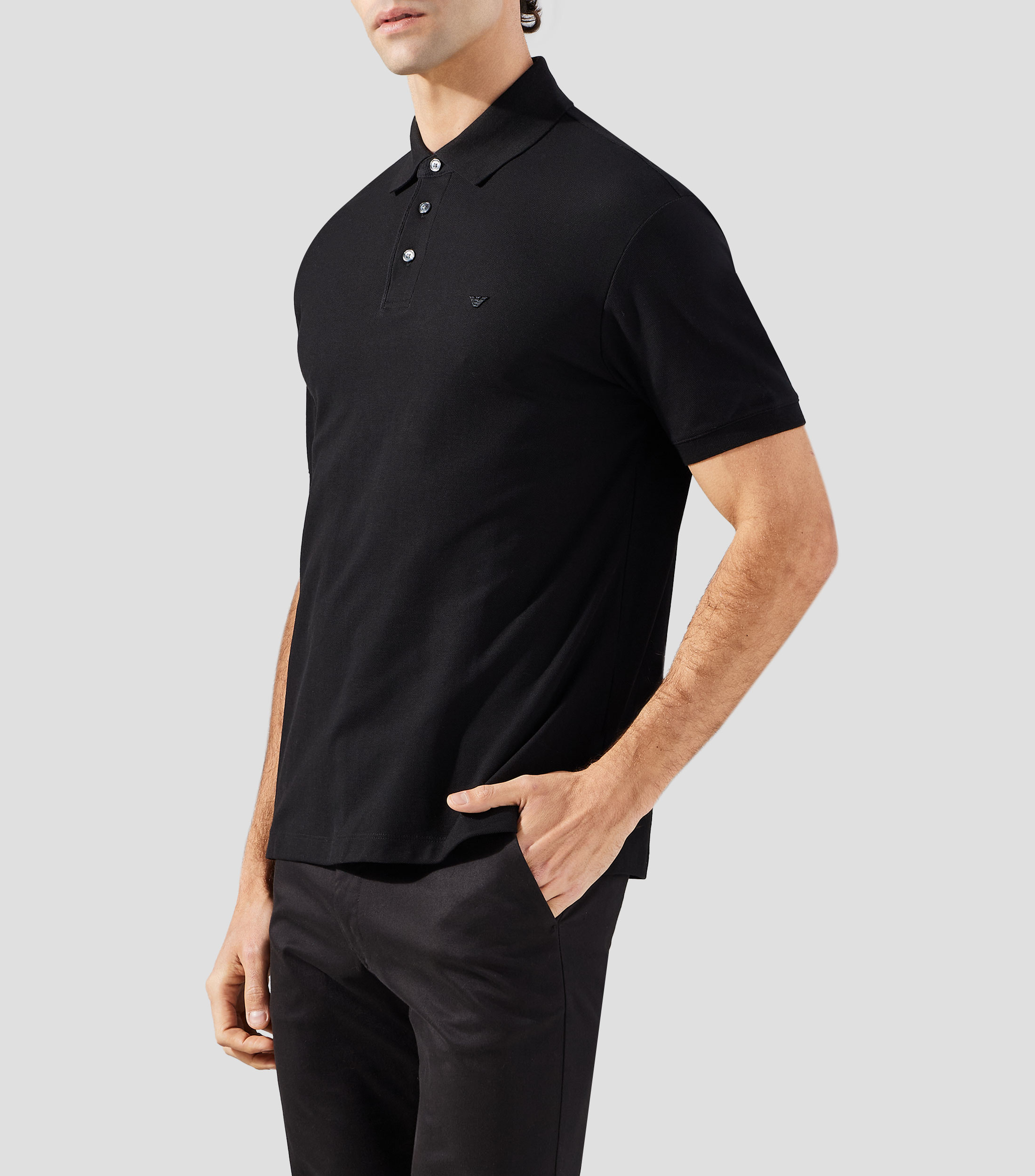 Playera tipo polo manga corta lisa Hombre