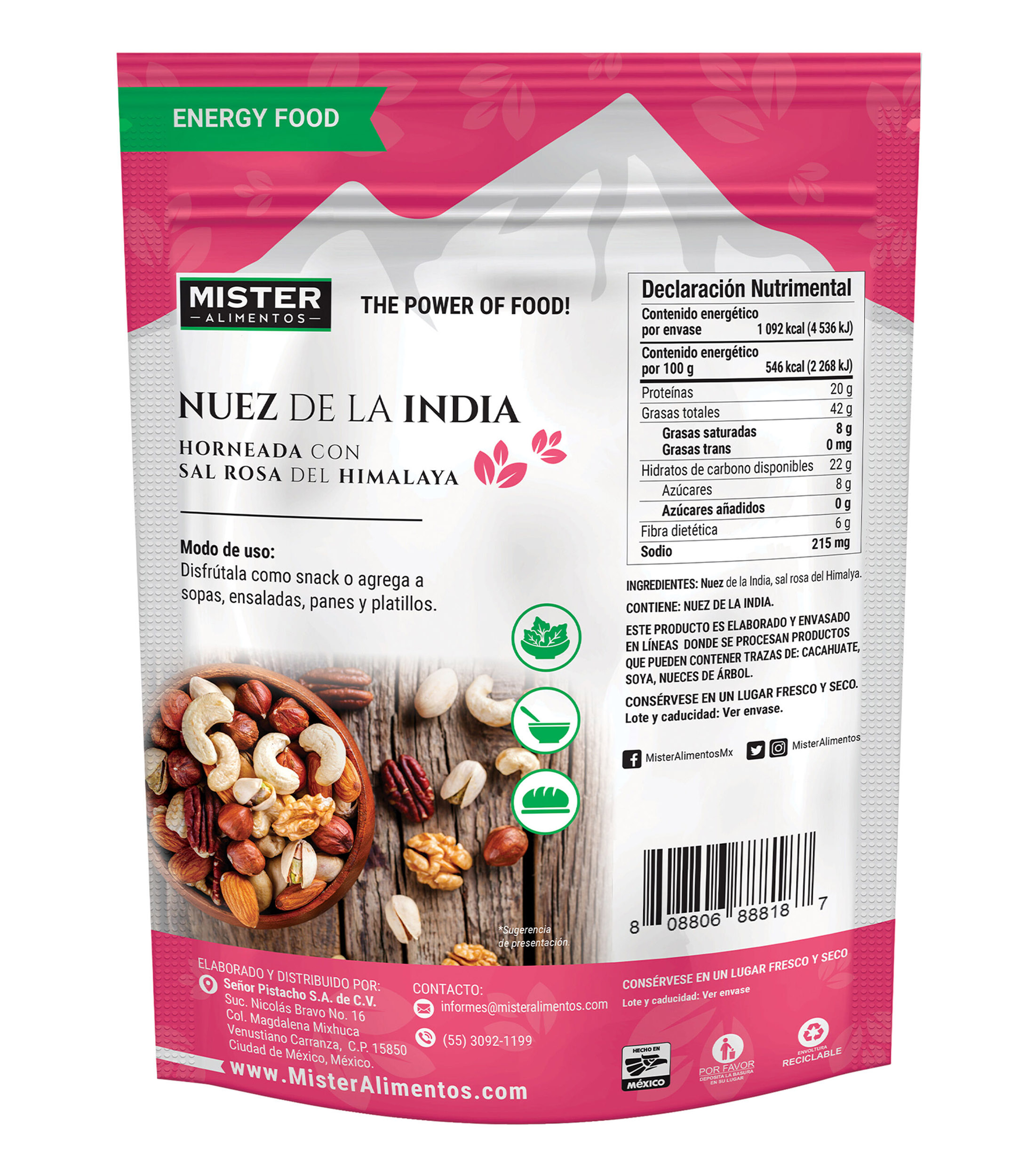 Nuez de la India con Sal del Himalaya, 200 g