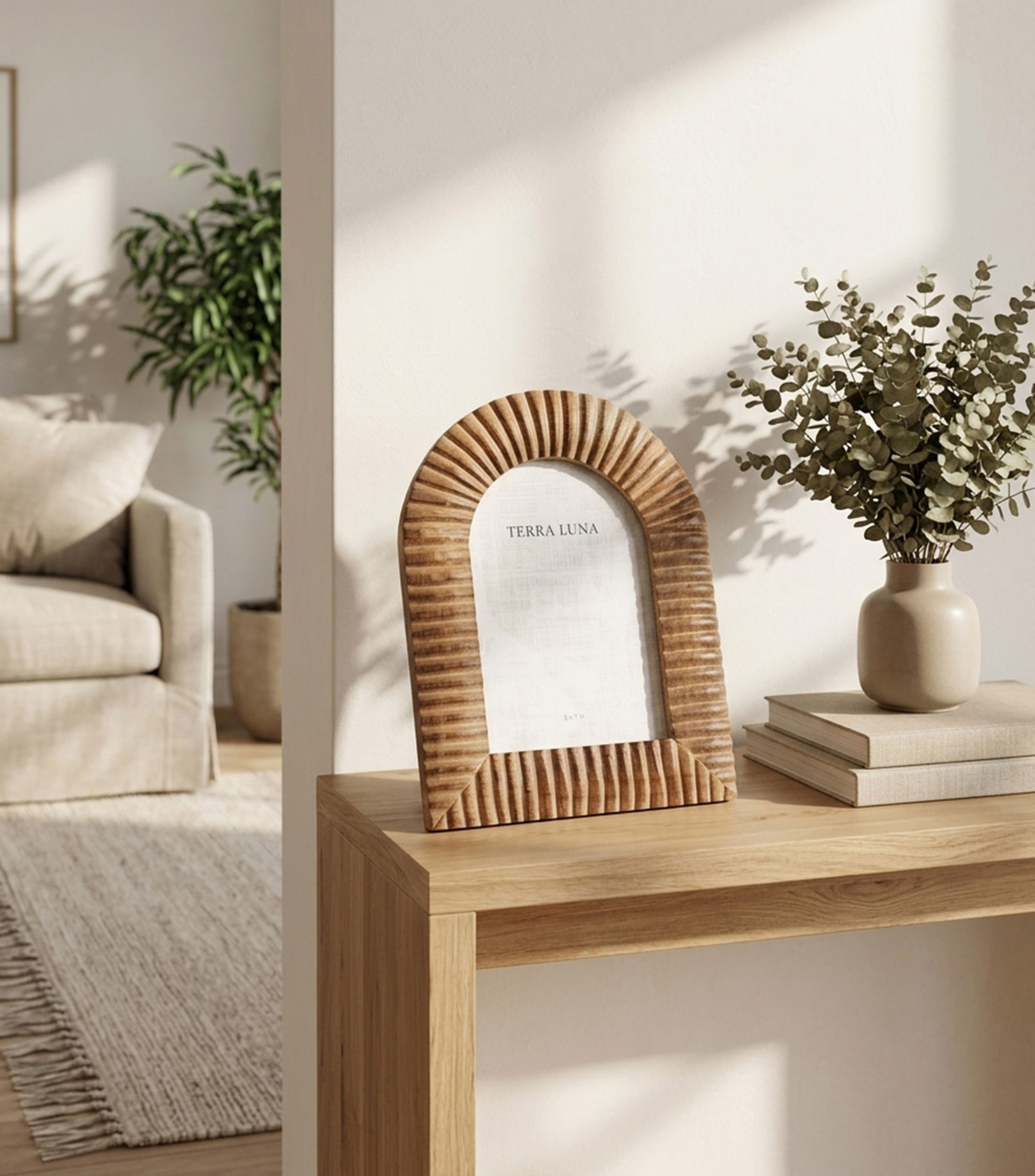 Portarretrato Arco Ribbed en madera