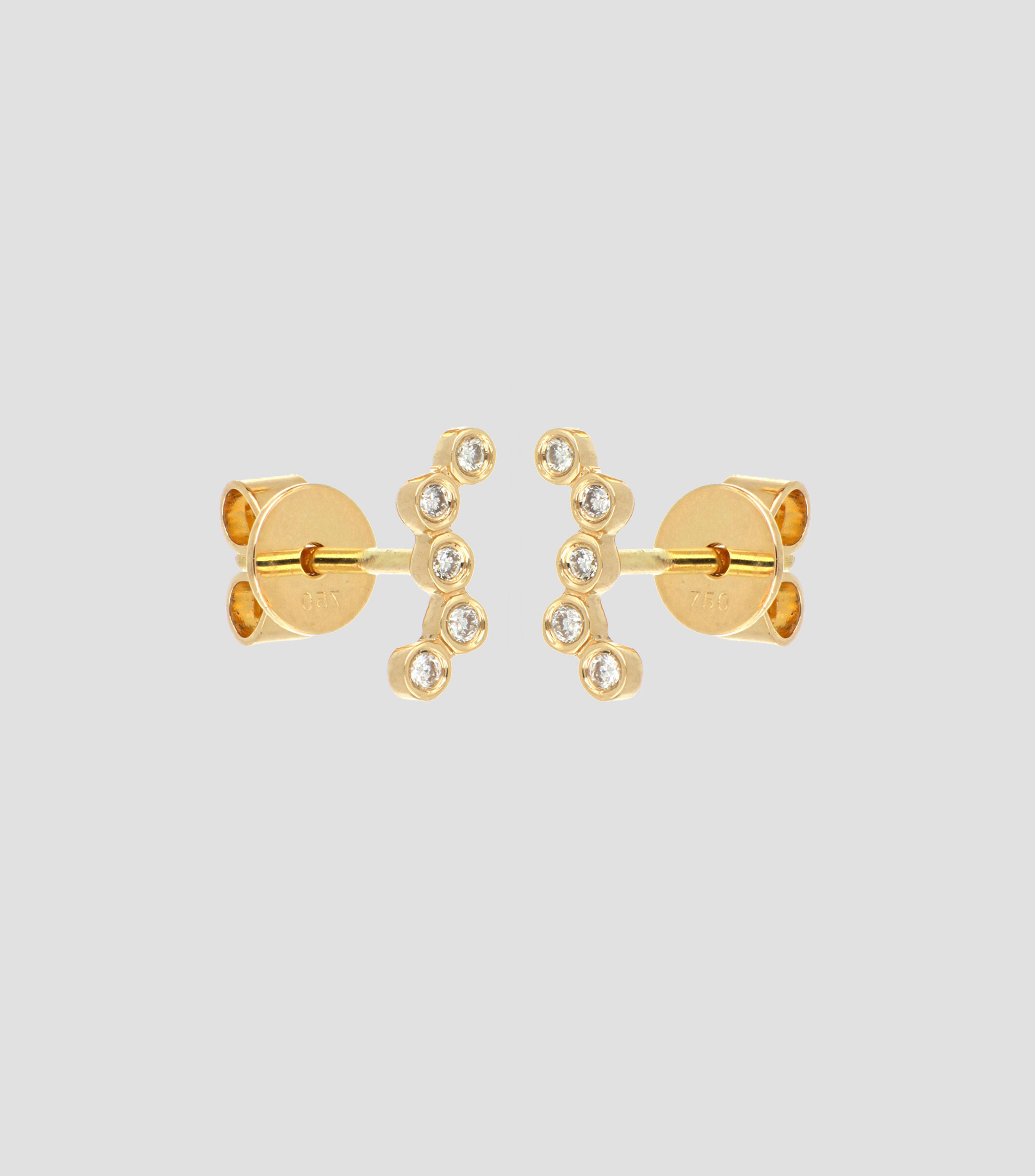 Broqueles en oro amarillo 18 kilates con diamantes Mujer