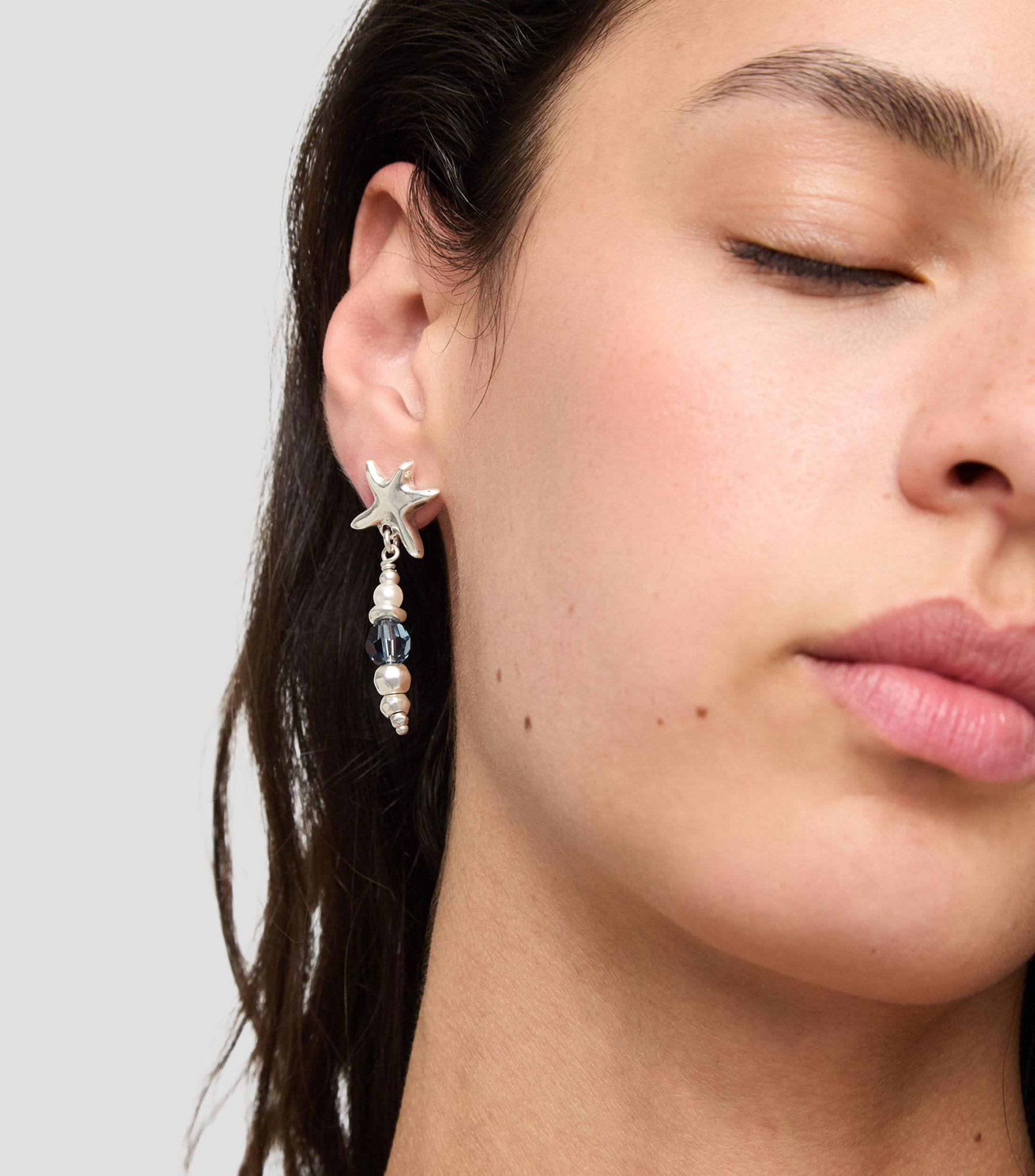Aretes estrellas con cristales Mujer