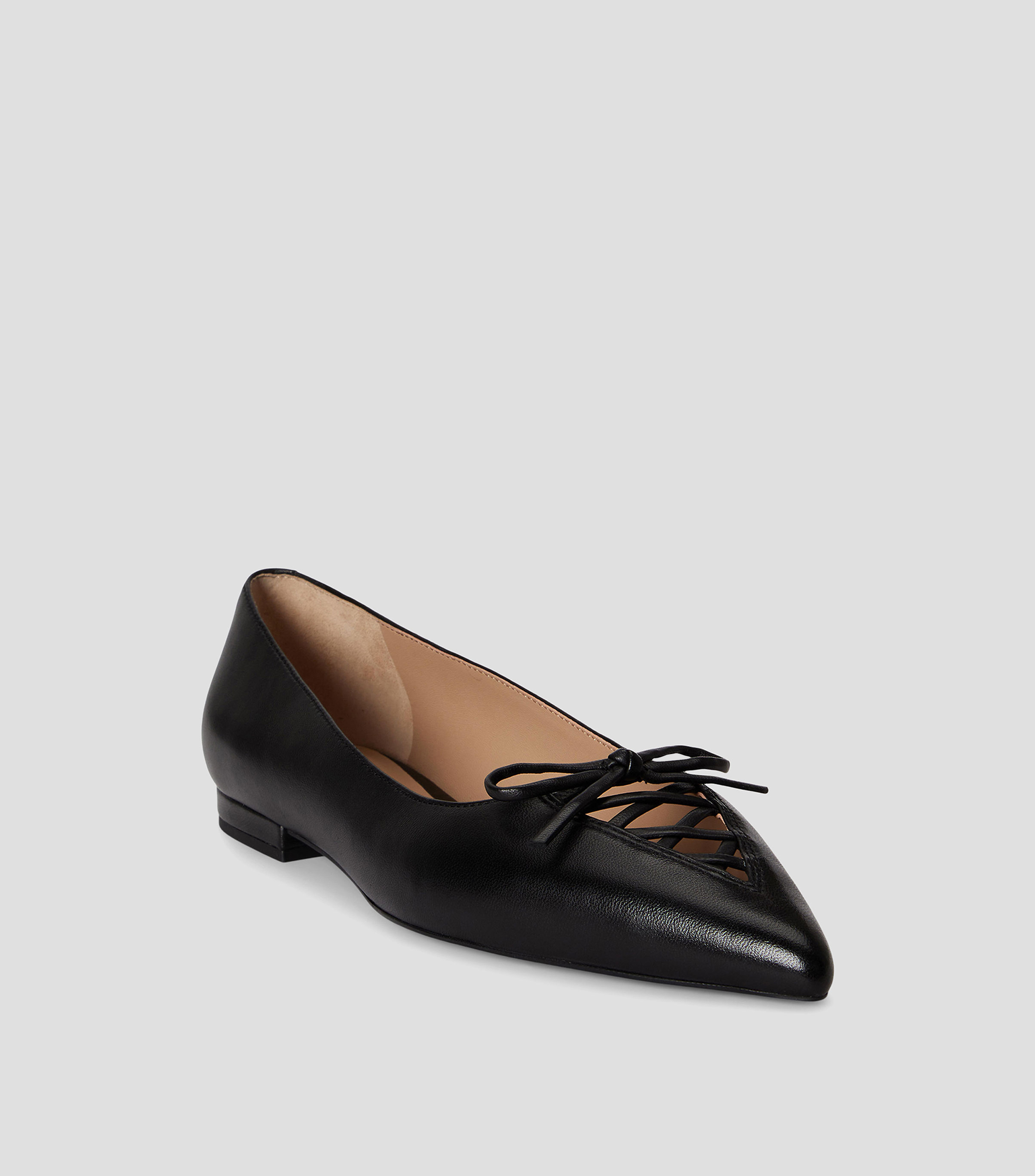 Flats de cuero nappa con cordones Londyn Mujer