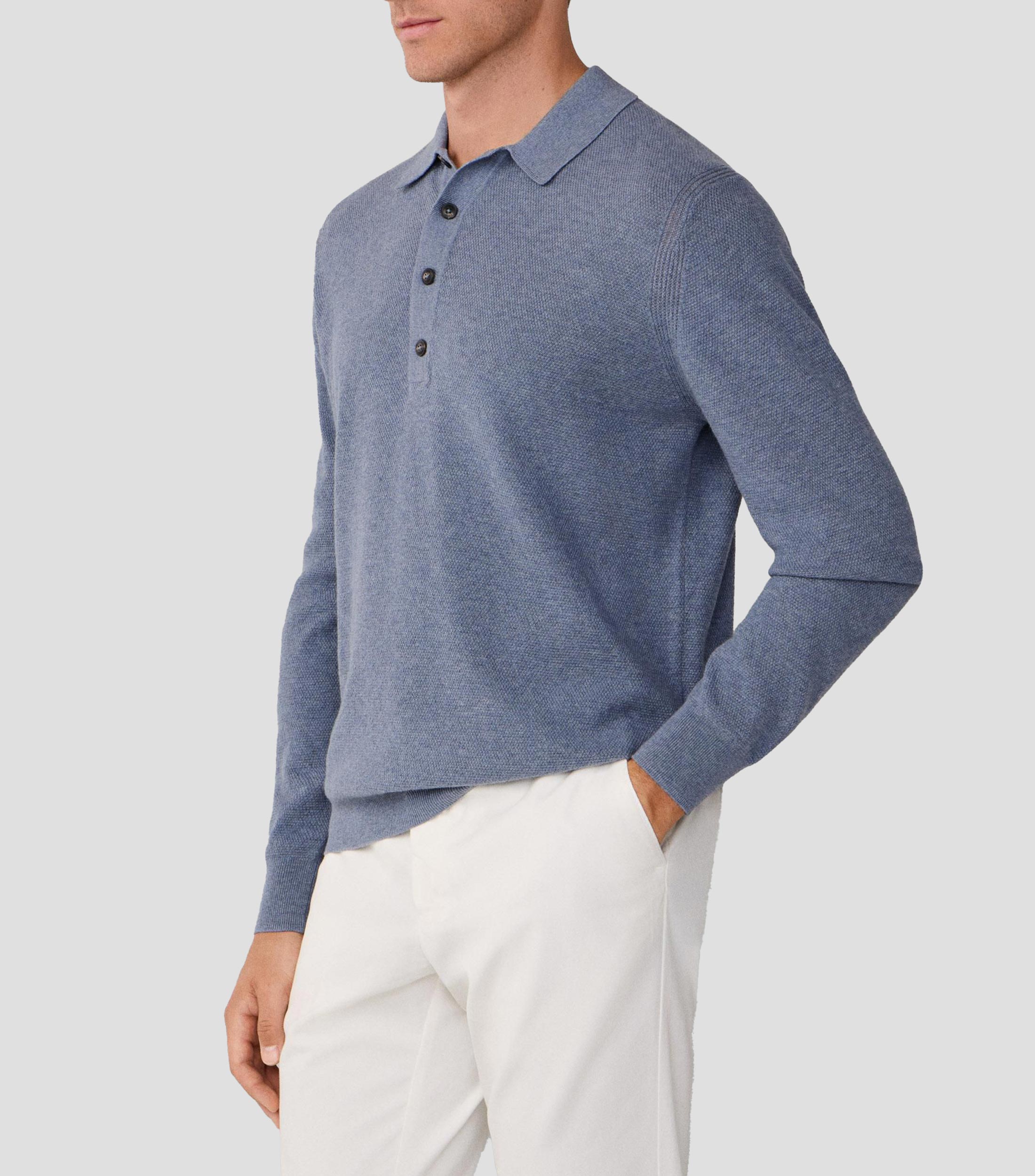 Suéter cuello tipo polo Hombre