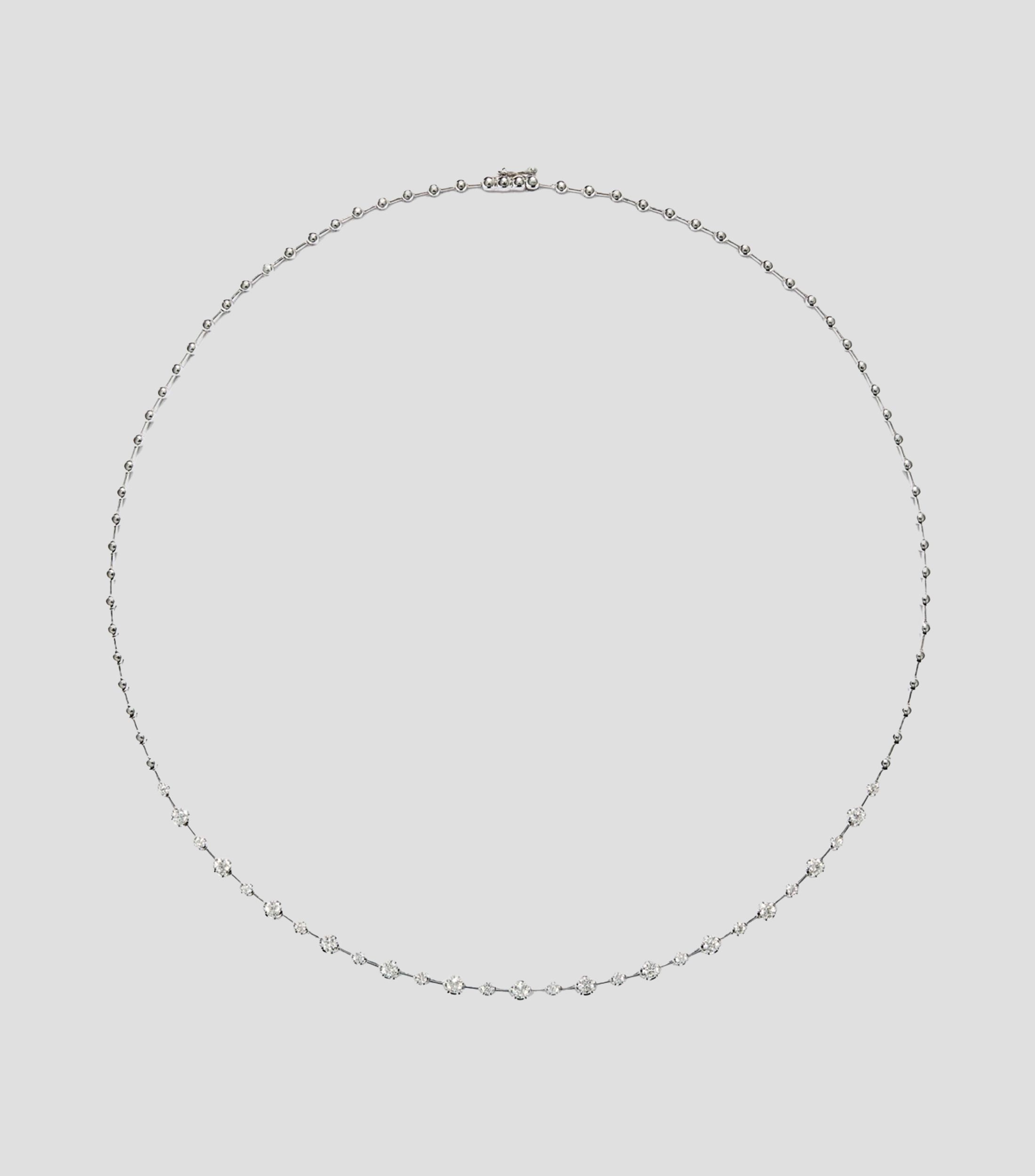 Collar en Oro blanco de 18 Kilates con diamantes Mujer