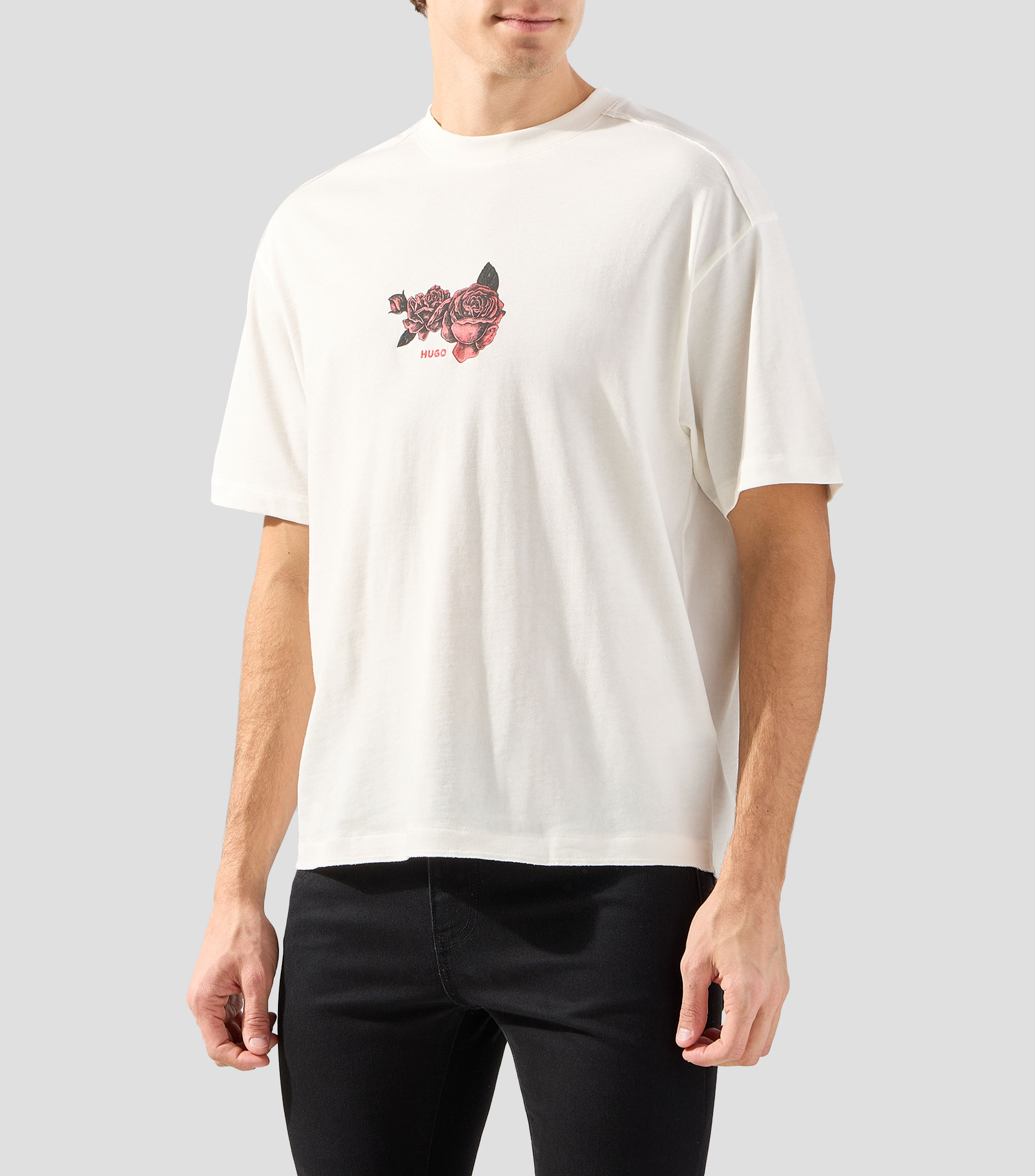 Playera cuello redondo manga corta estampada Hombre