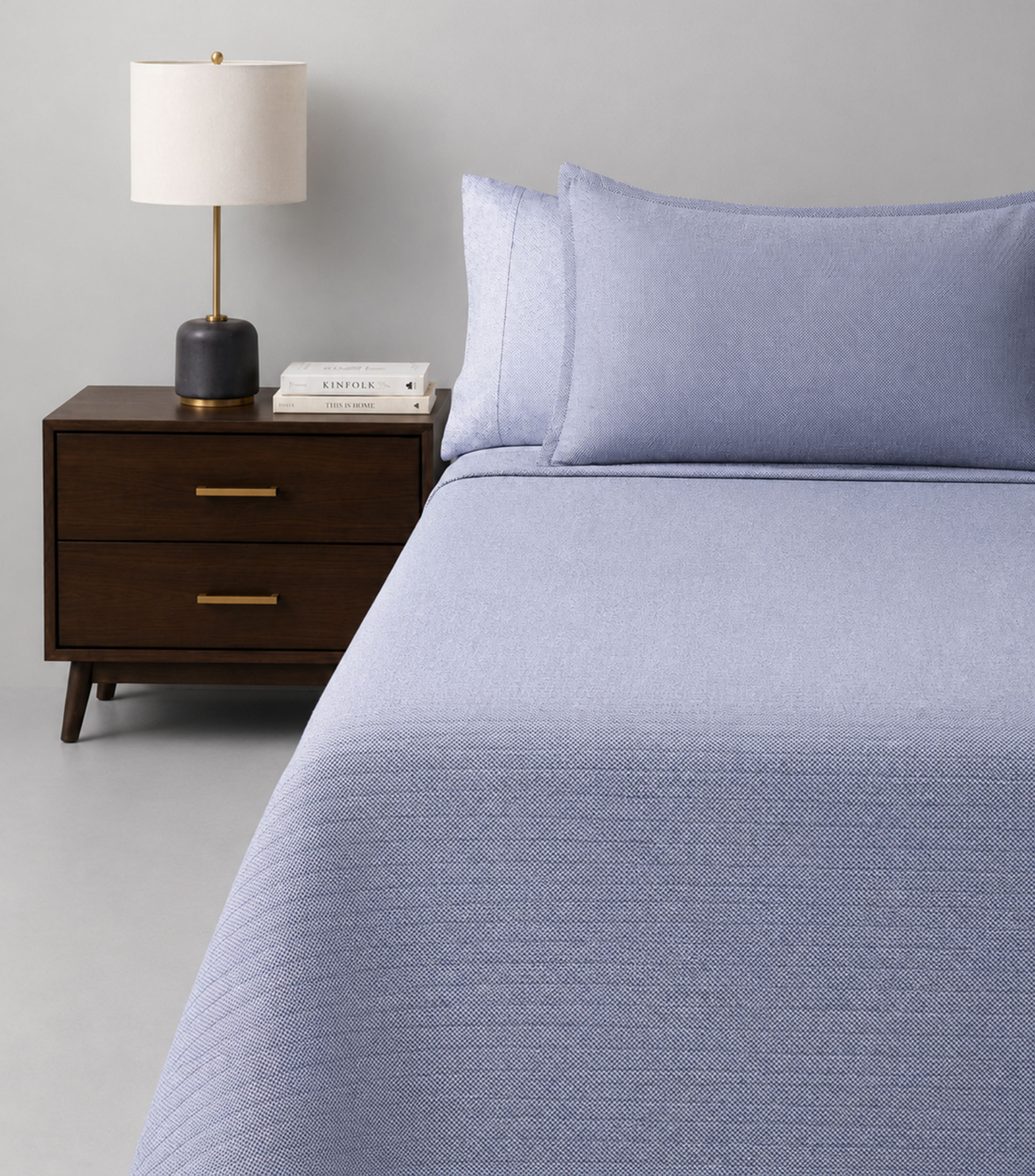 Funda para almohada king size en algodón Split azul