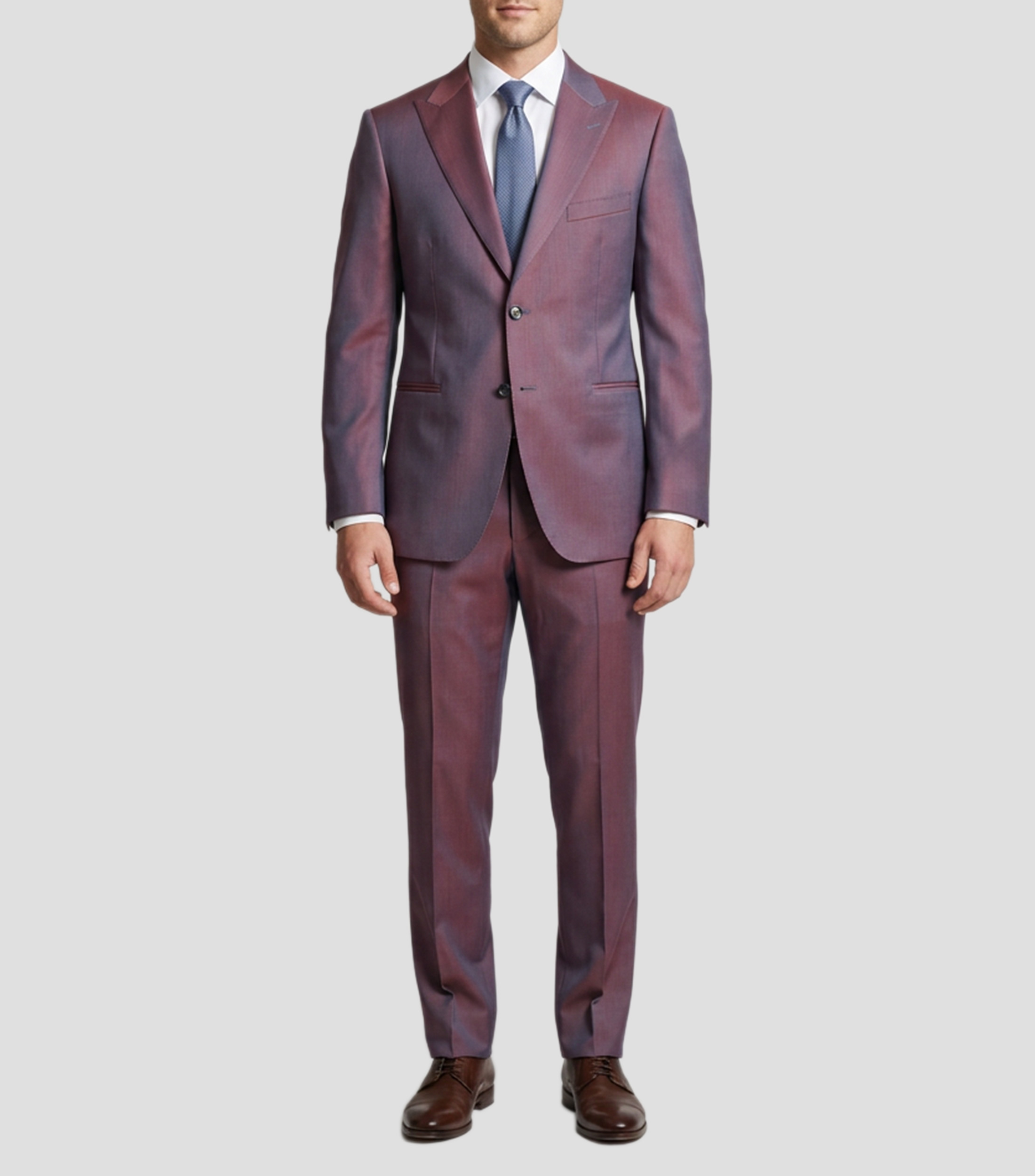 Traje de lana corte regular fantasía Hombre
