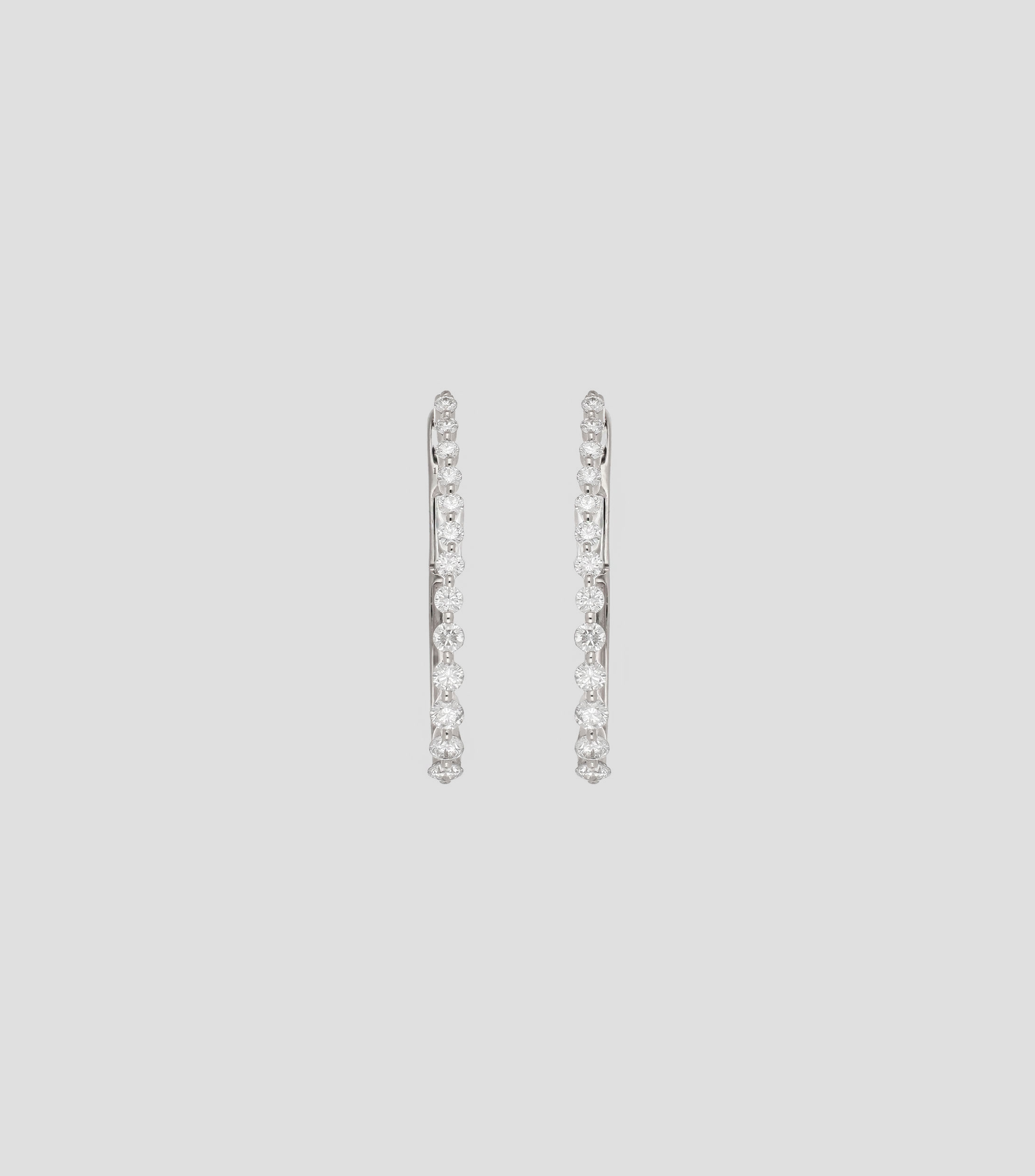 Aretes en oro blanco 18 kilates con diamantes Mujer