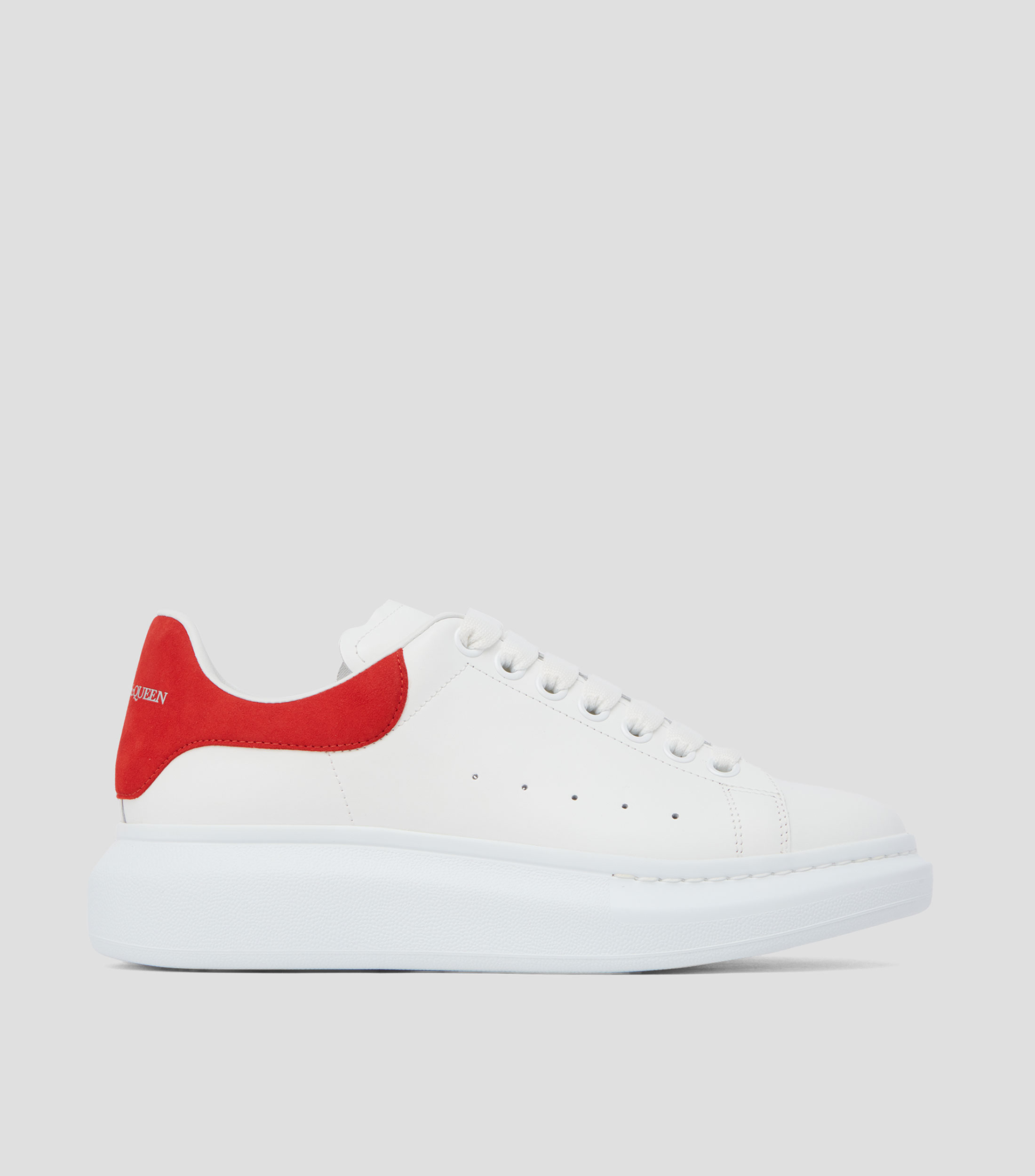Tenis casuales con plataforma Oversized Lust Red en piel, blancos Hombre