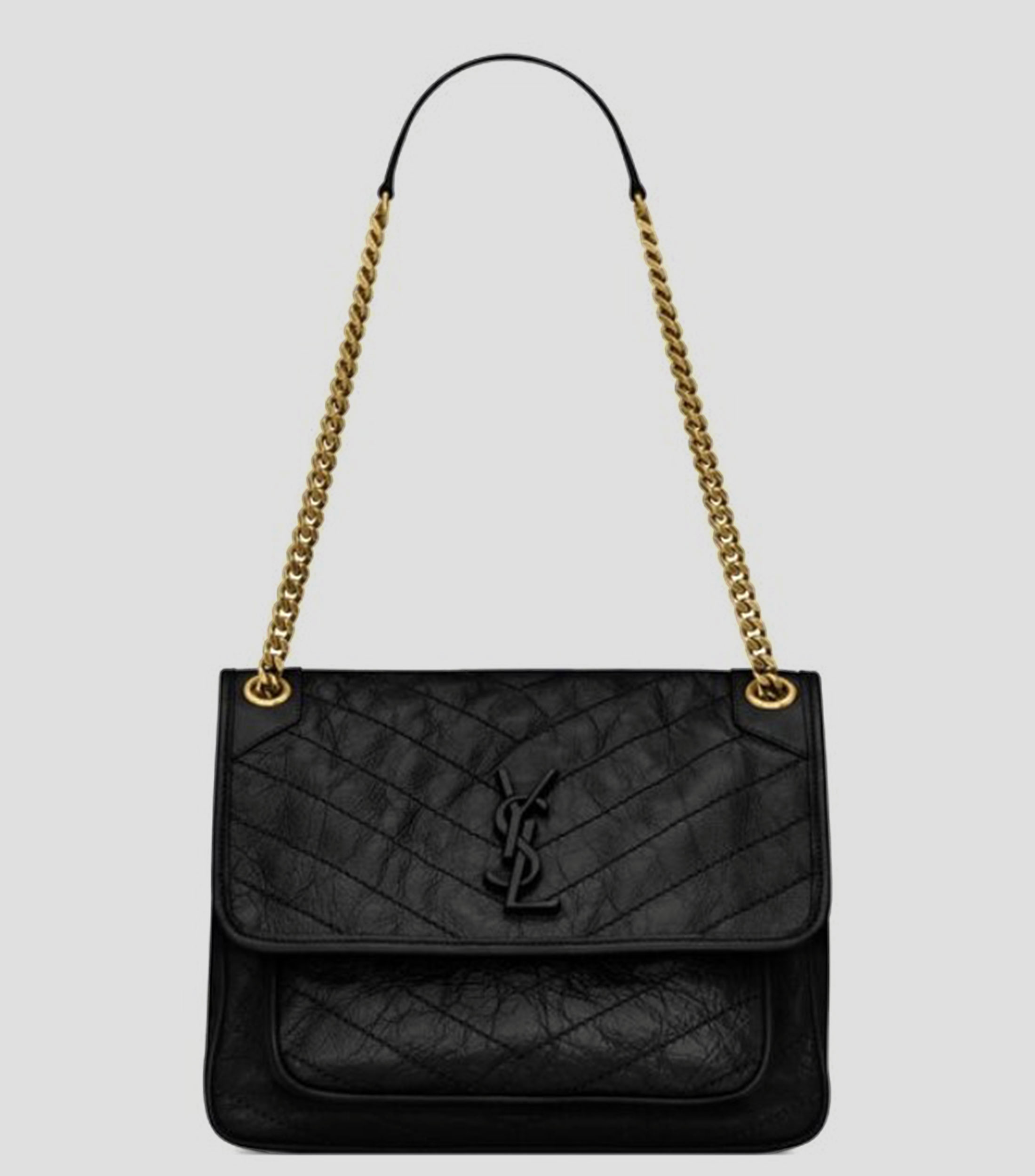 Bolsa shoulder negro en piel Puffer Medium Mujer