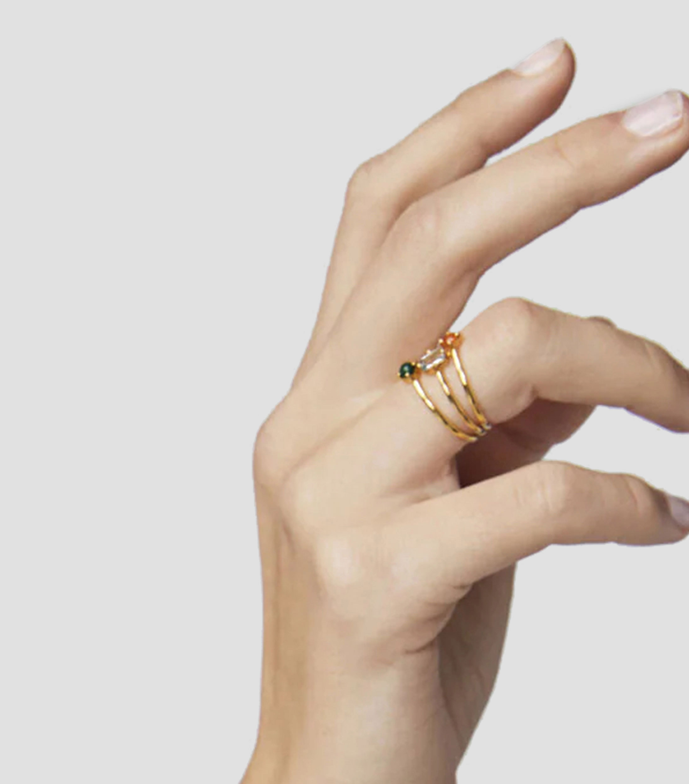 Set de 3 Anillos en Plata .925 Mujer Talla 7