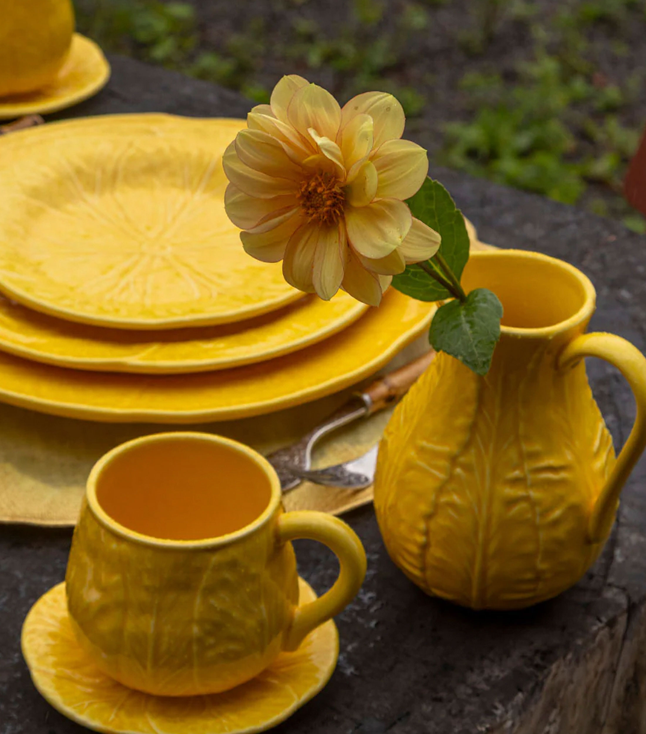 Set de 4 Tazas Repollo Amarillas