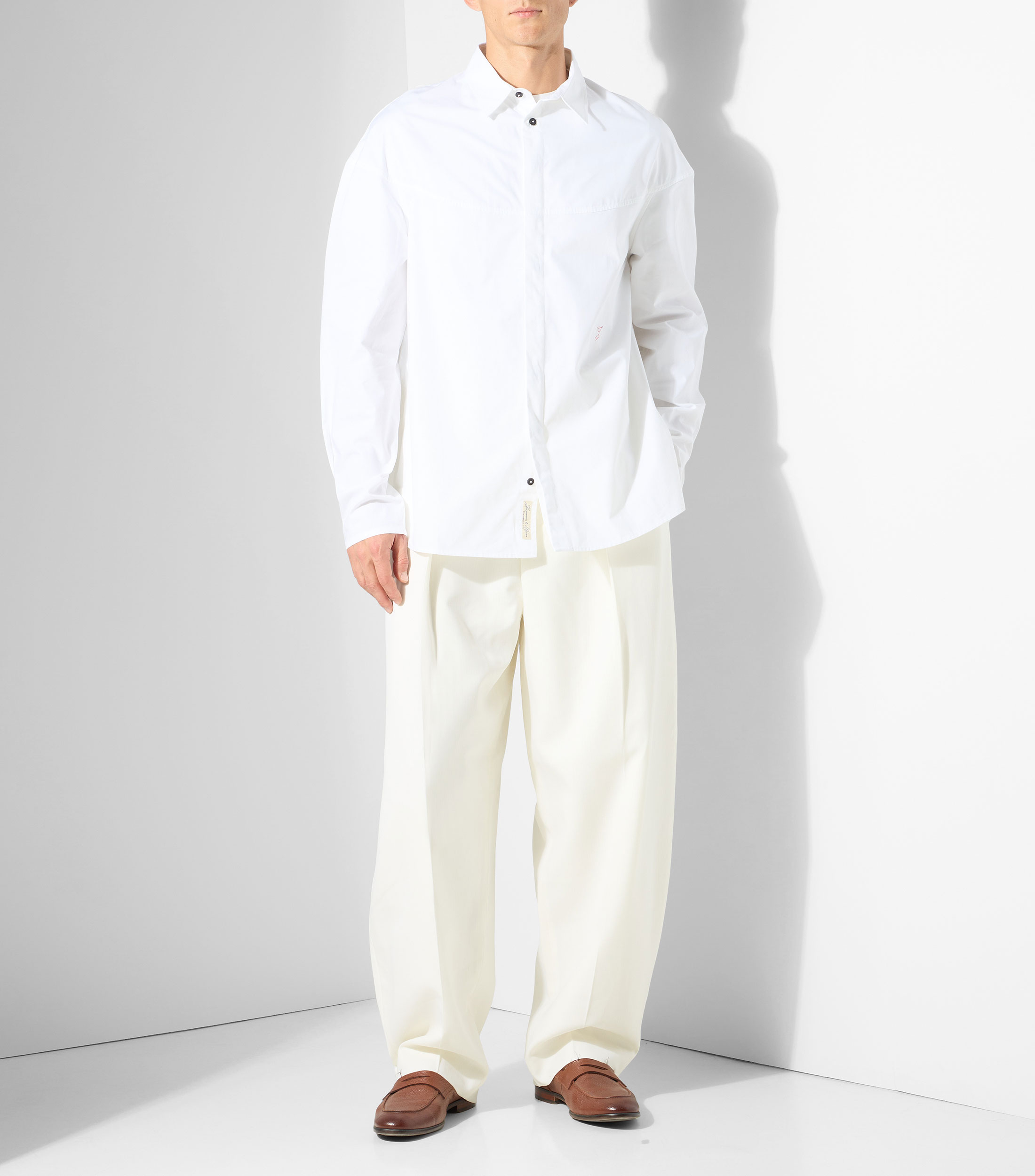 Camisa lisa manga larga Hombre