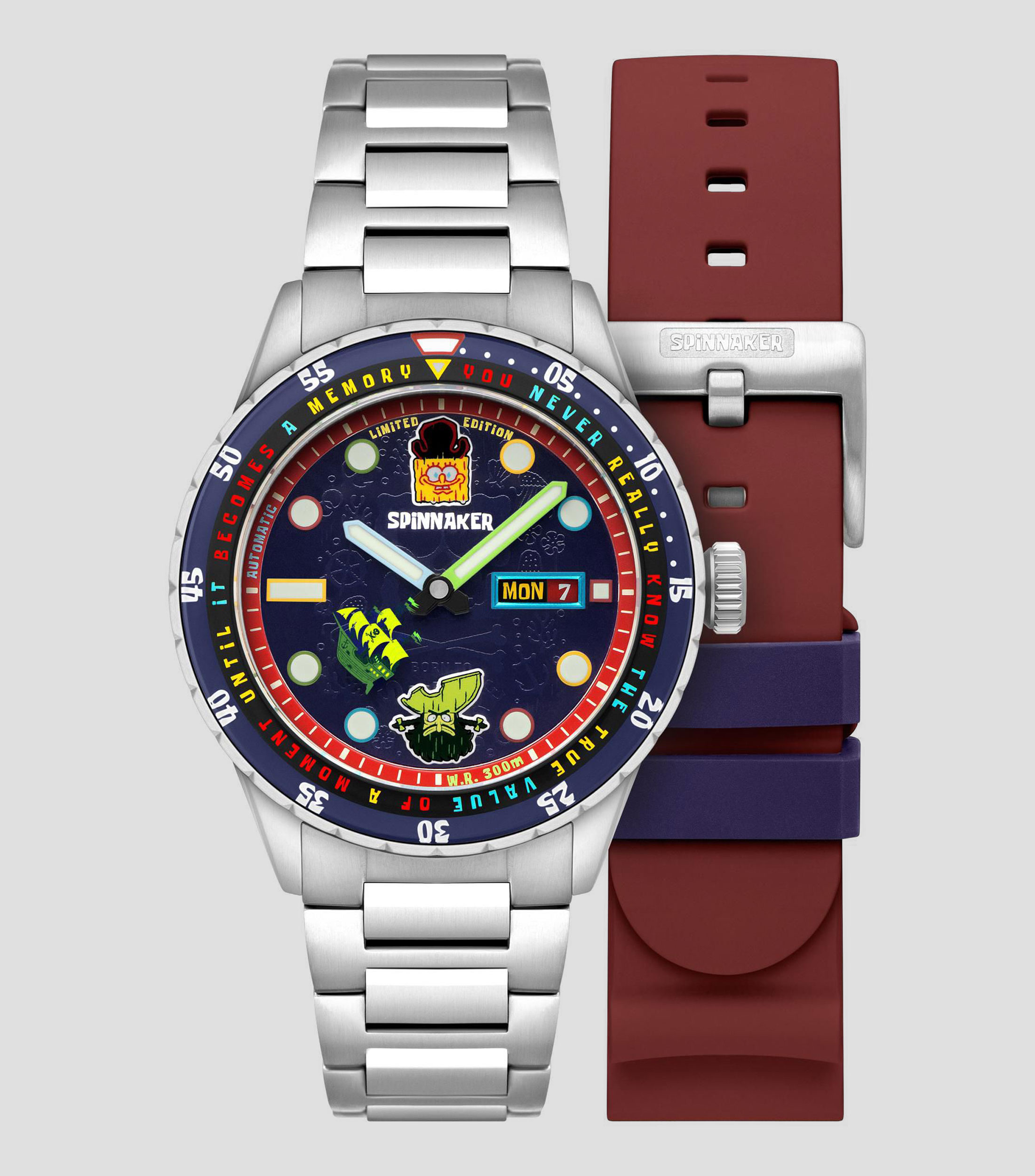Reloj unisex Bob Esponja casual, plateado