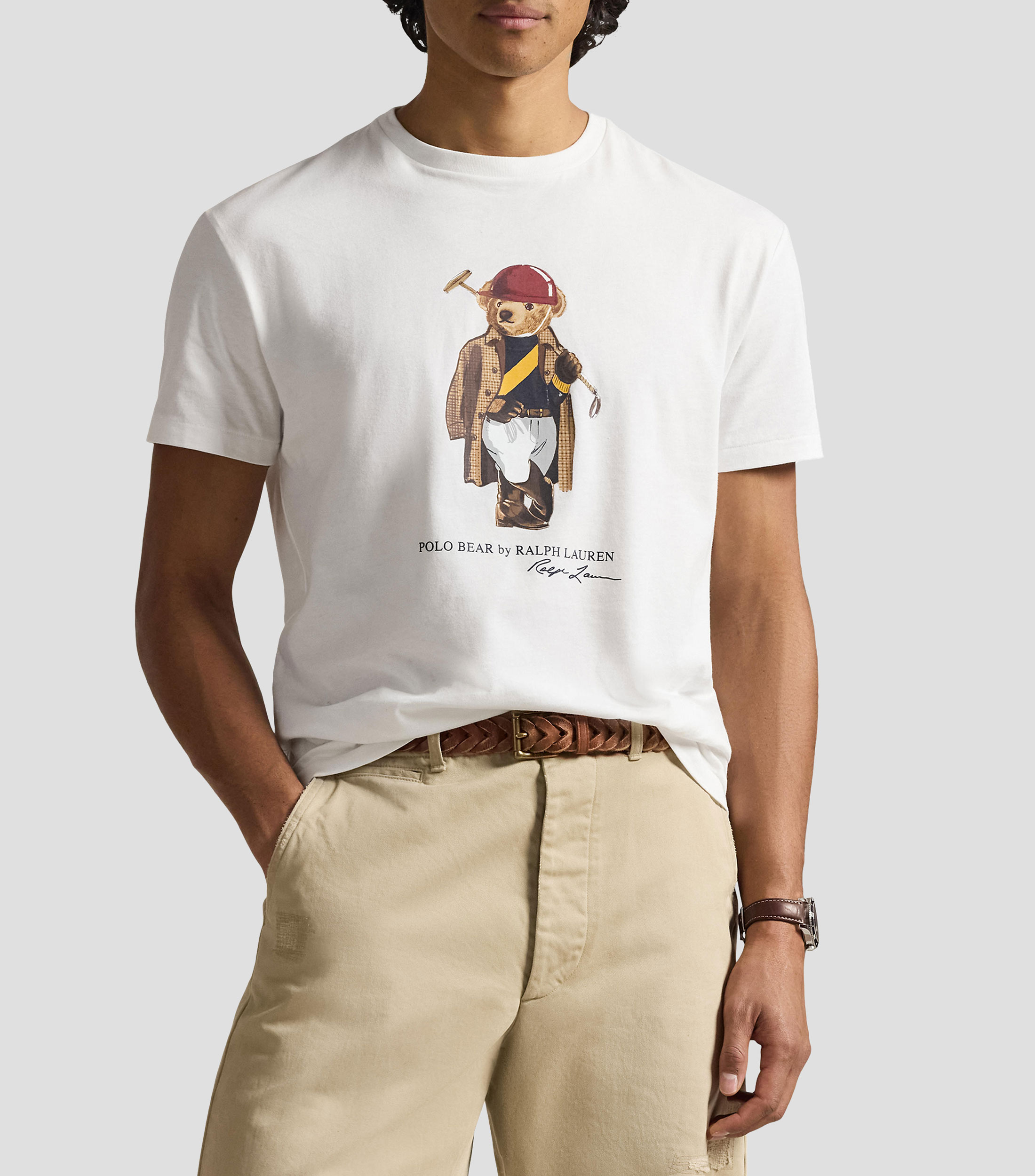 Playera cuello redondo manga corta estampada Hombre