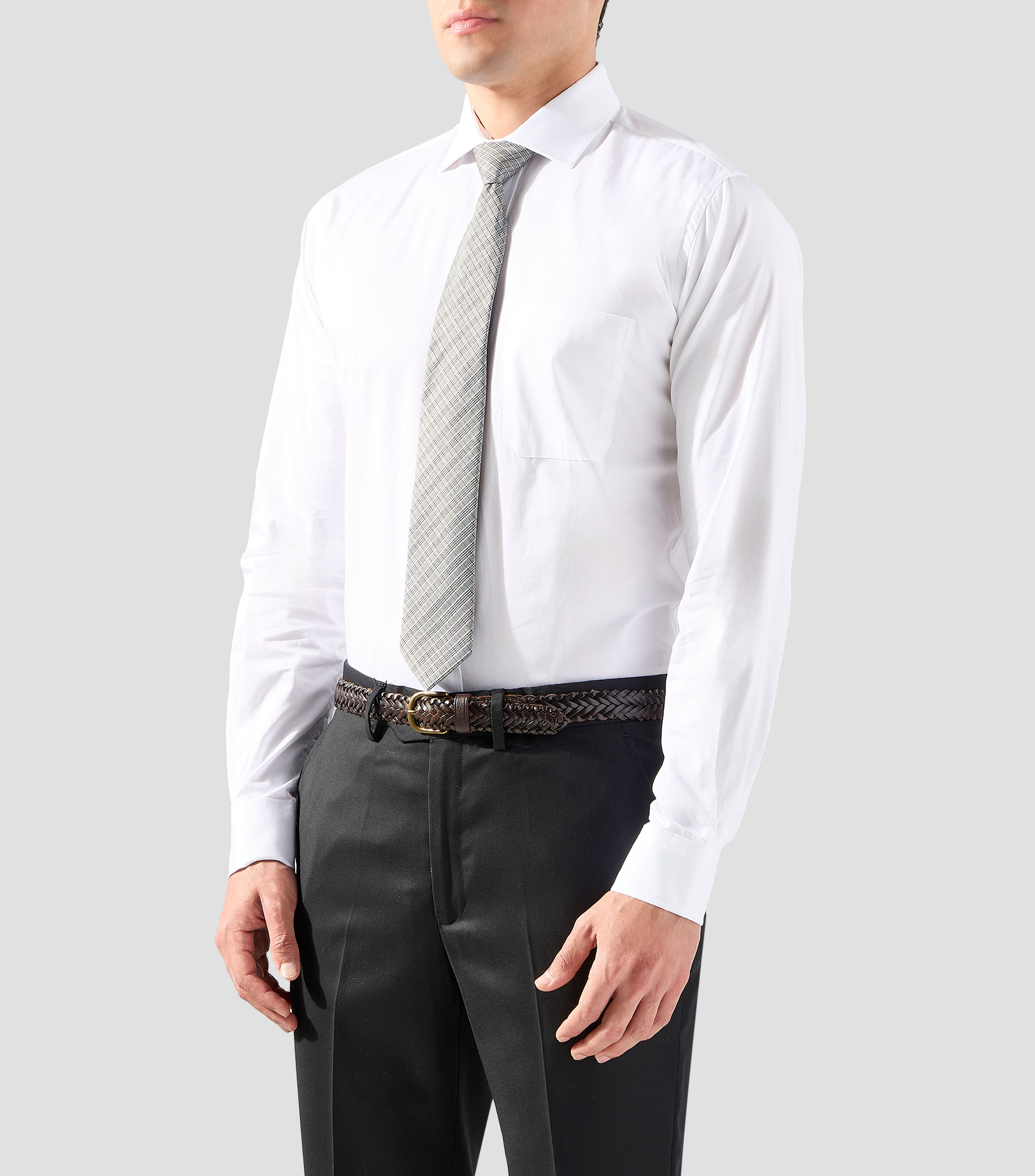 Camisa lisa con manga larga Hombre